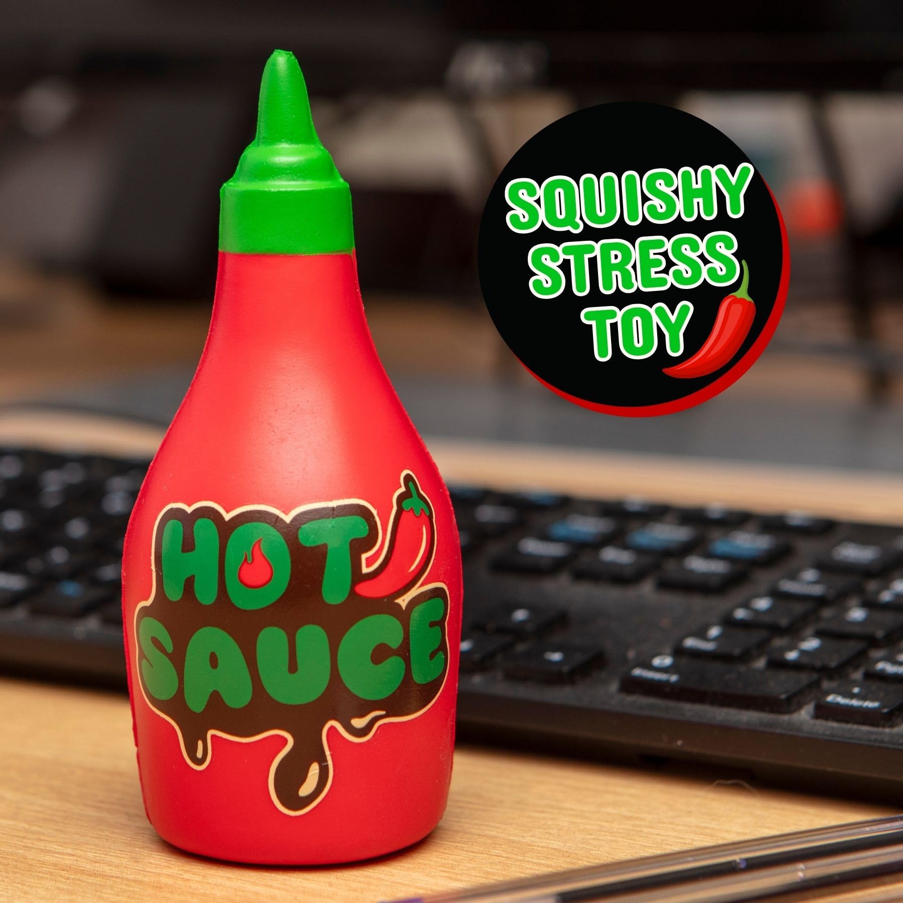 Boxer Gifts Hot Sauce Stress Toy - Squishy Fidget for Anxiety Relief | Red PVC | Unisex Adult 4