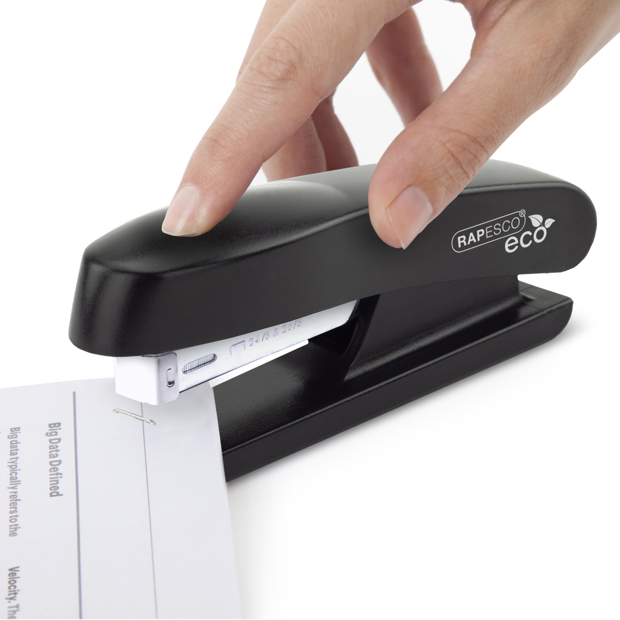 RAPESCO 1841 ECO Half Strip Stapler - 20 Sheet Capacity | 100% Recycled ABS | Black 7