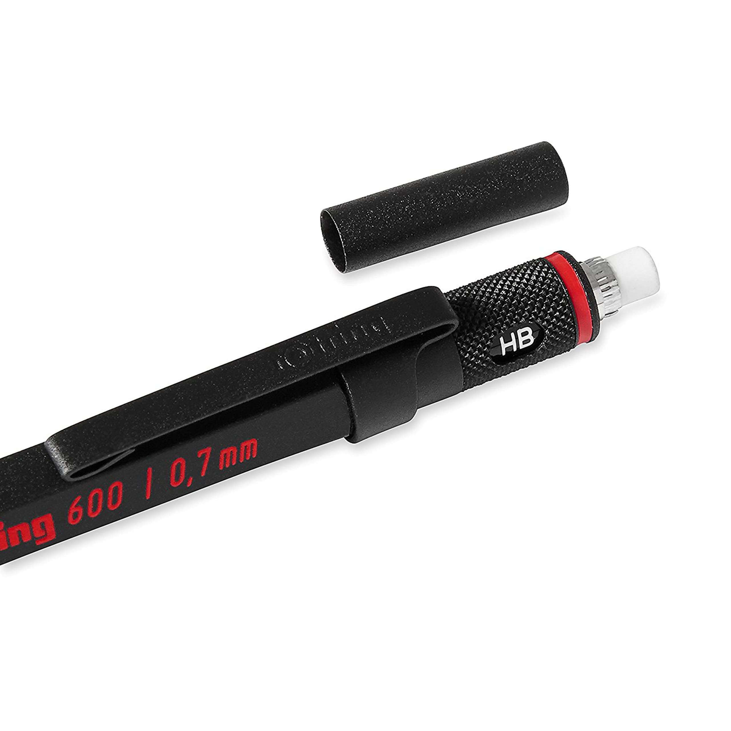 rOtring 600 Mechanical Pencil - 0.7 mm Lead Size | Full Metal Body | Black Finish 3