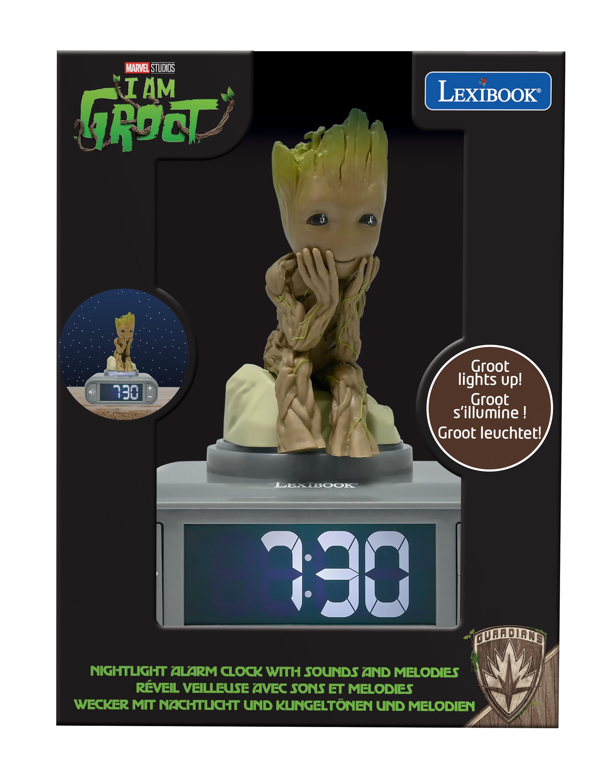 LEXIBOOK Marvel Guardians of the Galaxy Groot Nightlight Alarm Clock 4