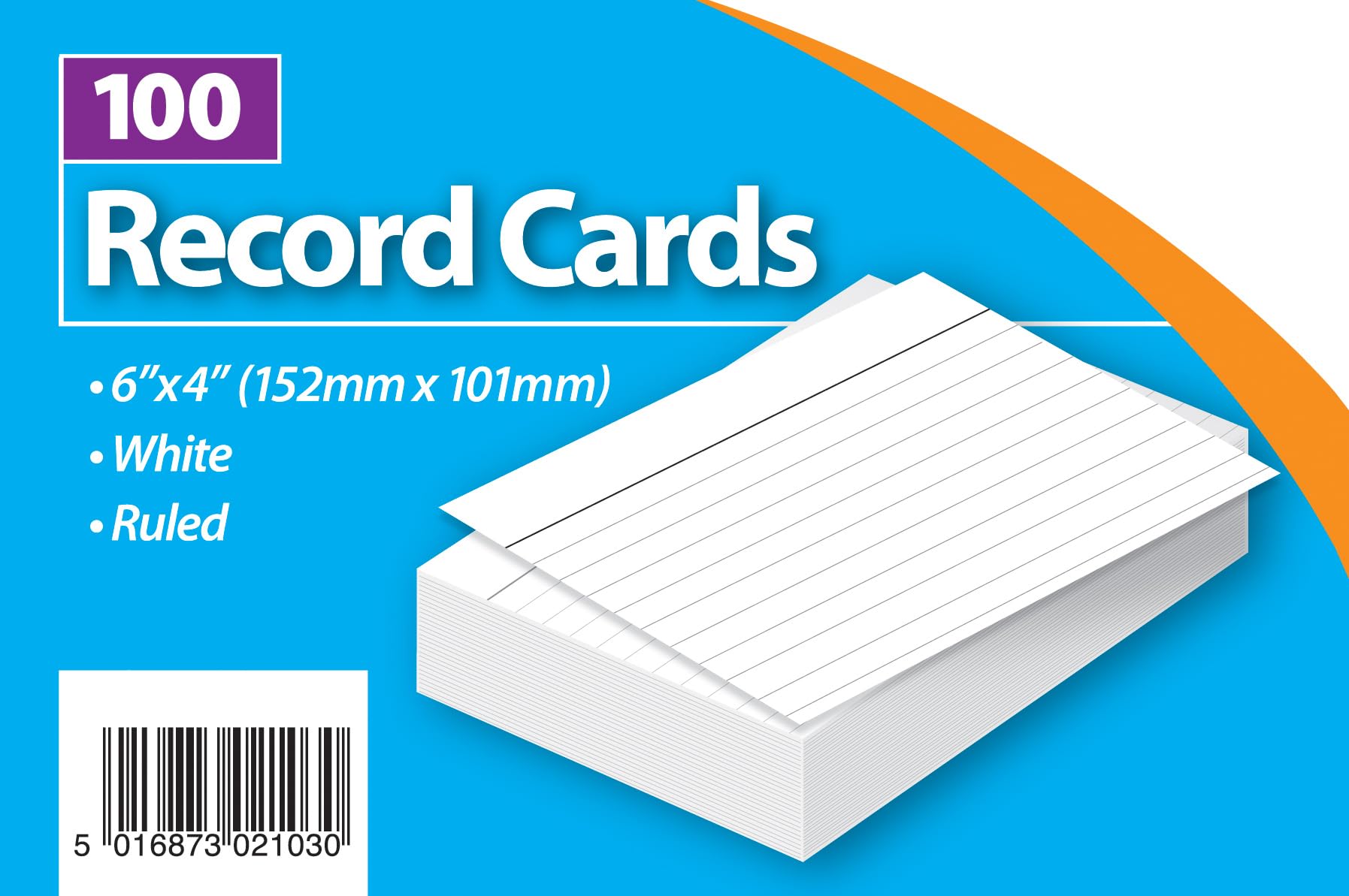 1ABOVE Record Cards - White A6 Lined with Headline | 100 Pack | 15.2 x 10.2 cm