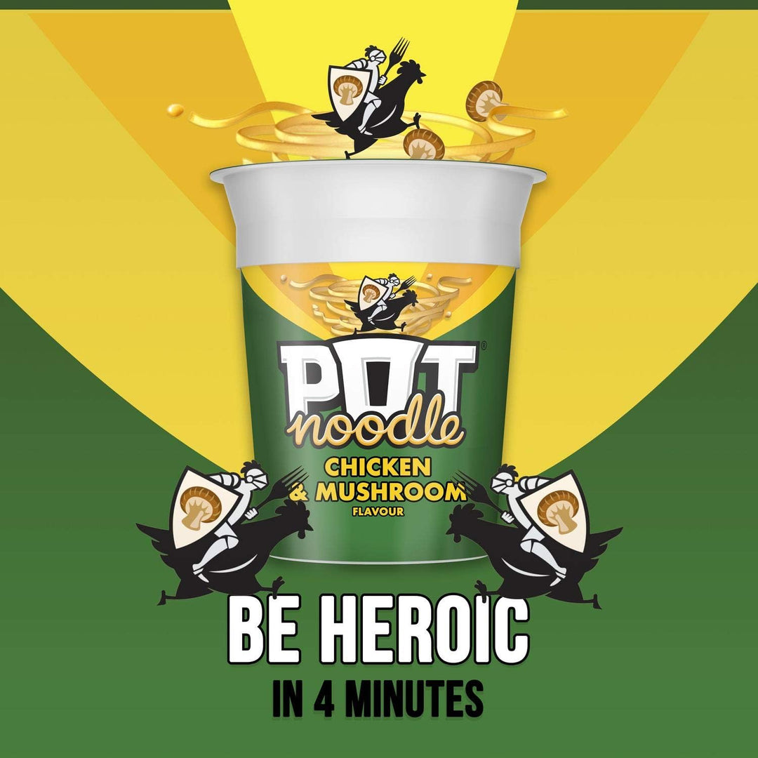 Pot Noodle Chicken & Mushroom Flavour, 12 Pack (12 x 90g)