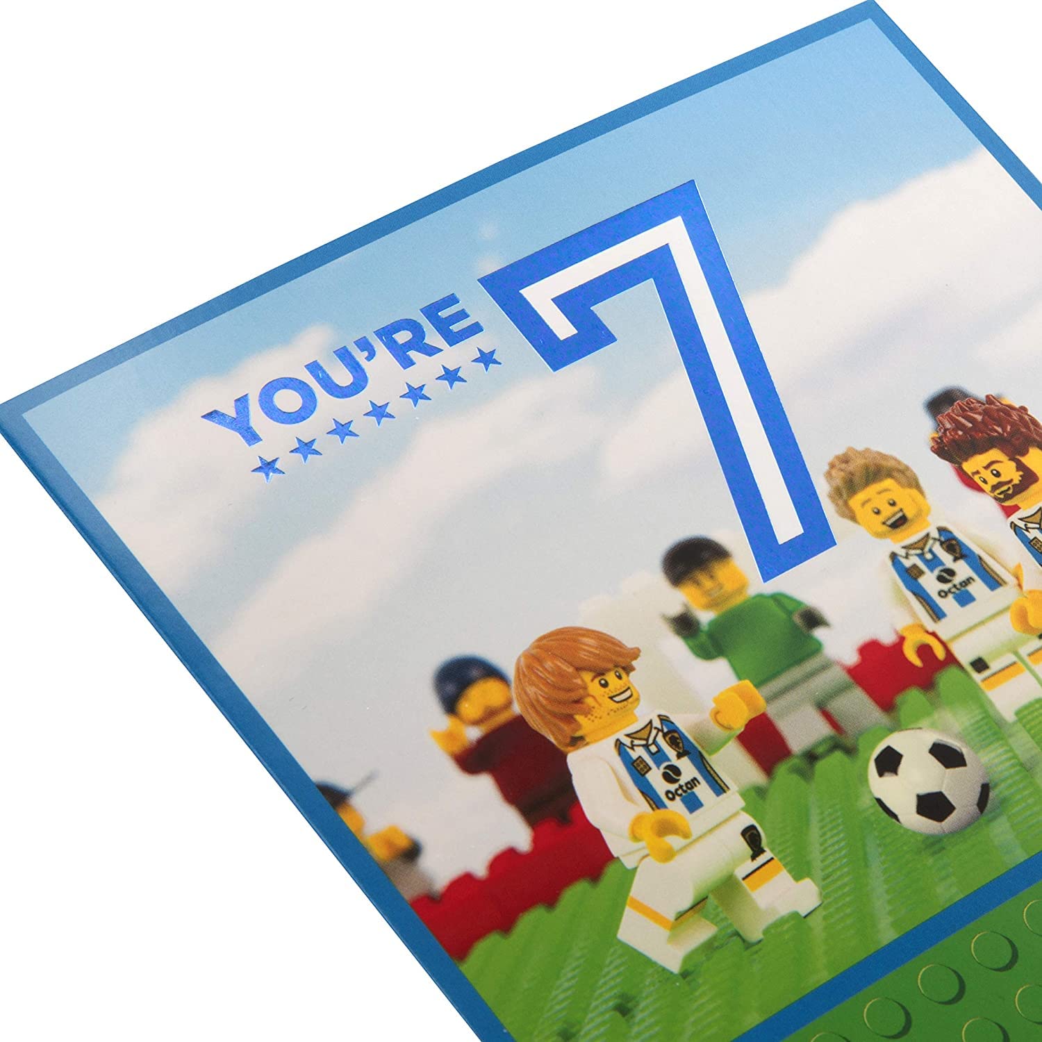 Hallmark Age 7 Birthday Card - Lego Football Design with Blue Foil 3