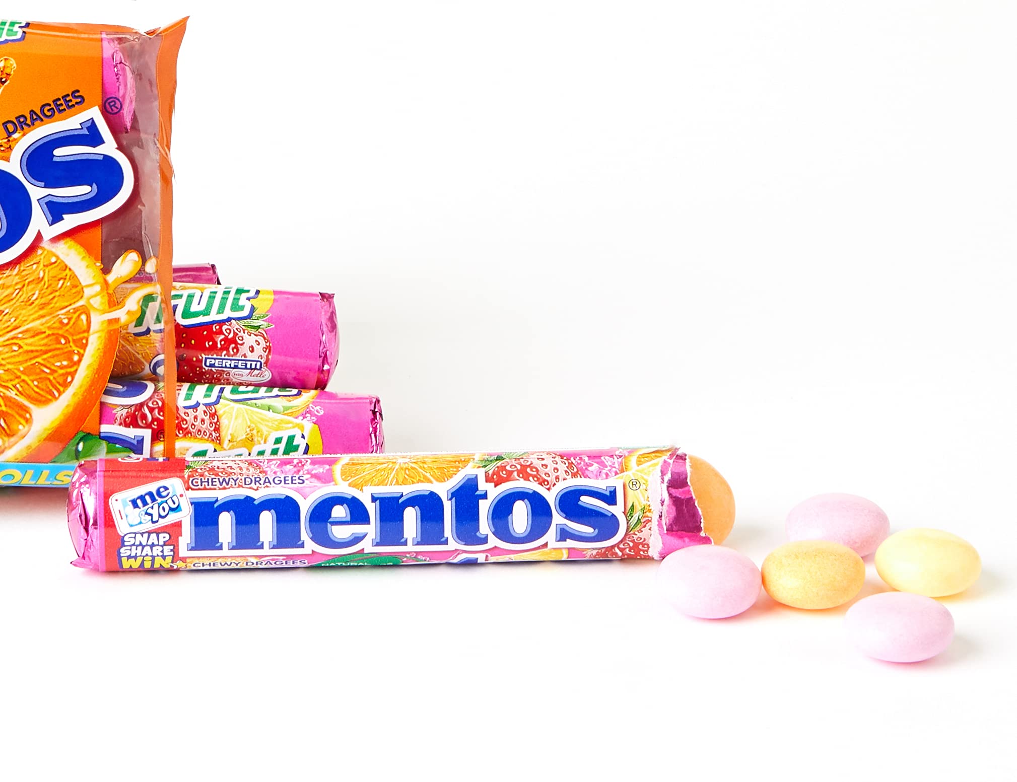Mentos Soft Chews mit Fruchtgeschmack, natürliche Farben, 5er-Pack Party-Süßigkeiten 6
