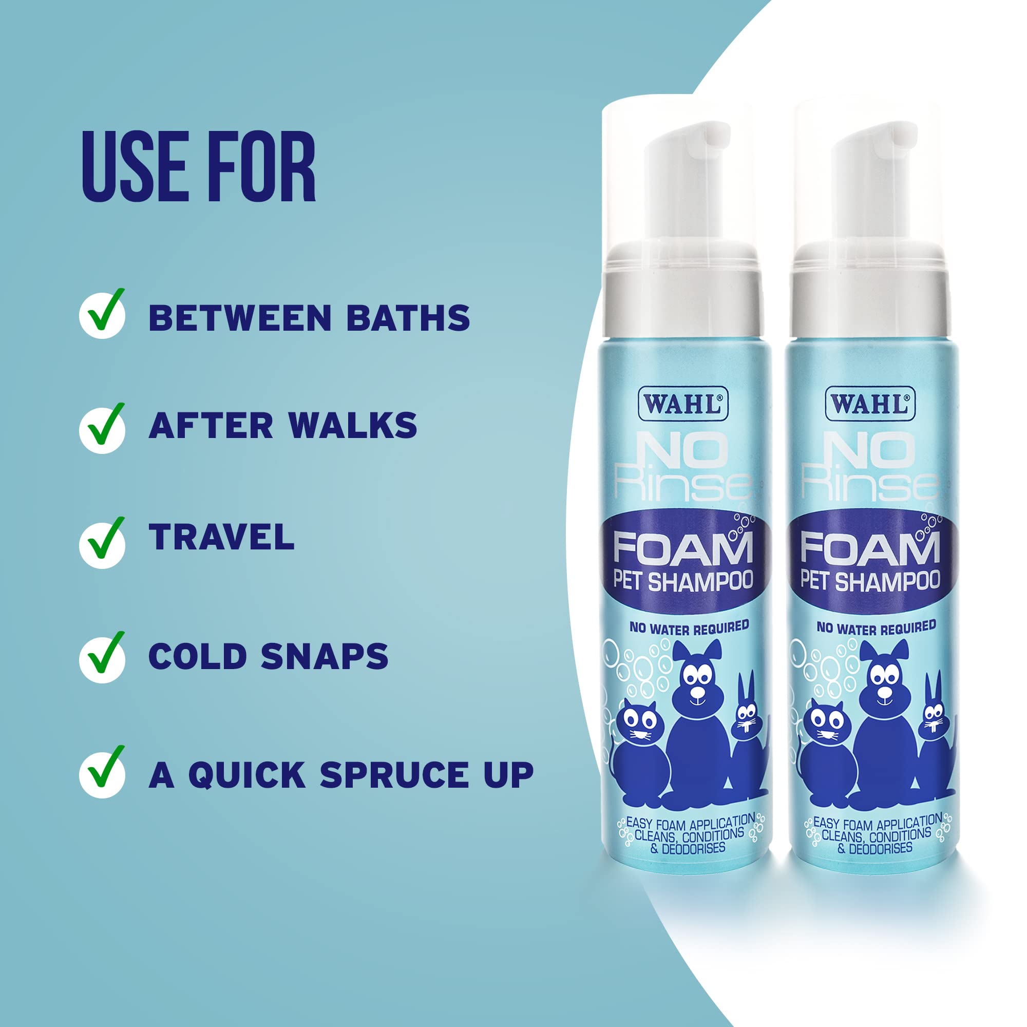 Wahl No Rinse Foam Pet Shampoo - Quick Coat Refresh with Coconut Scent | 200 ml Foam 4