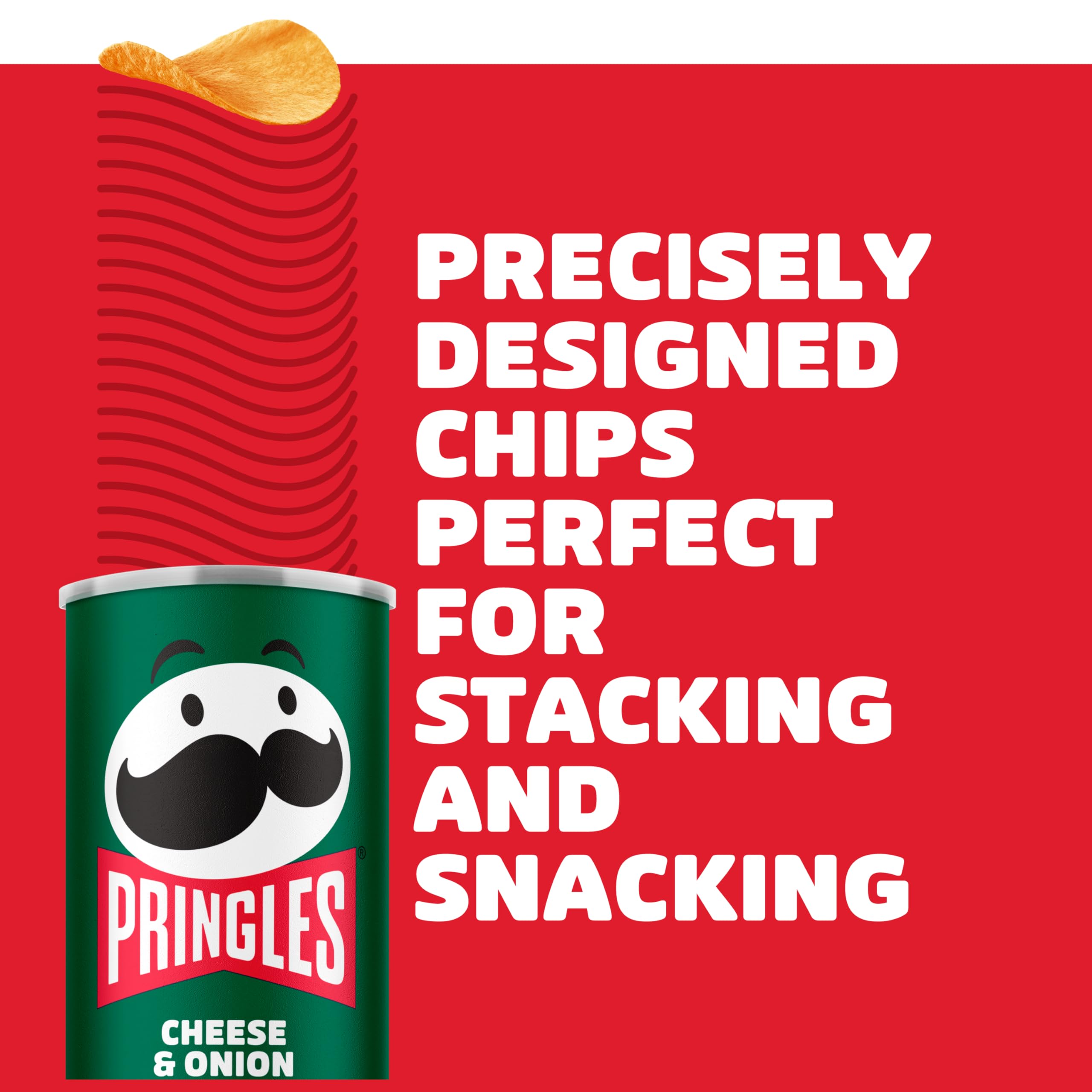 Pringles Cheese & Onion Crisps - Bold Flavor | Re-sealable Tube | 185g Single Bag 2