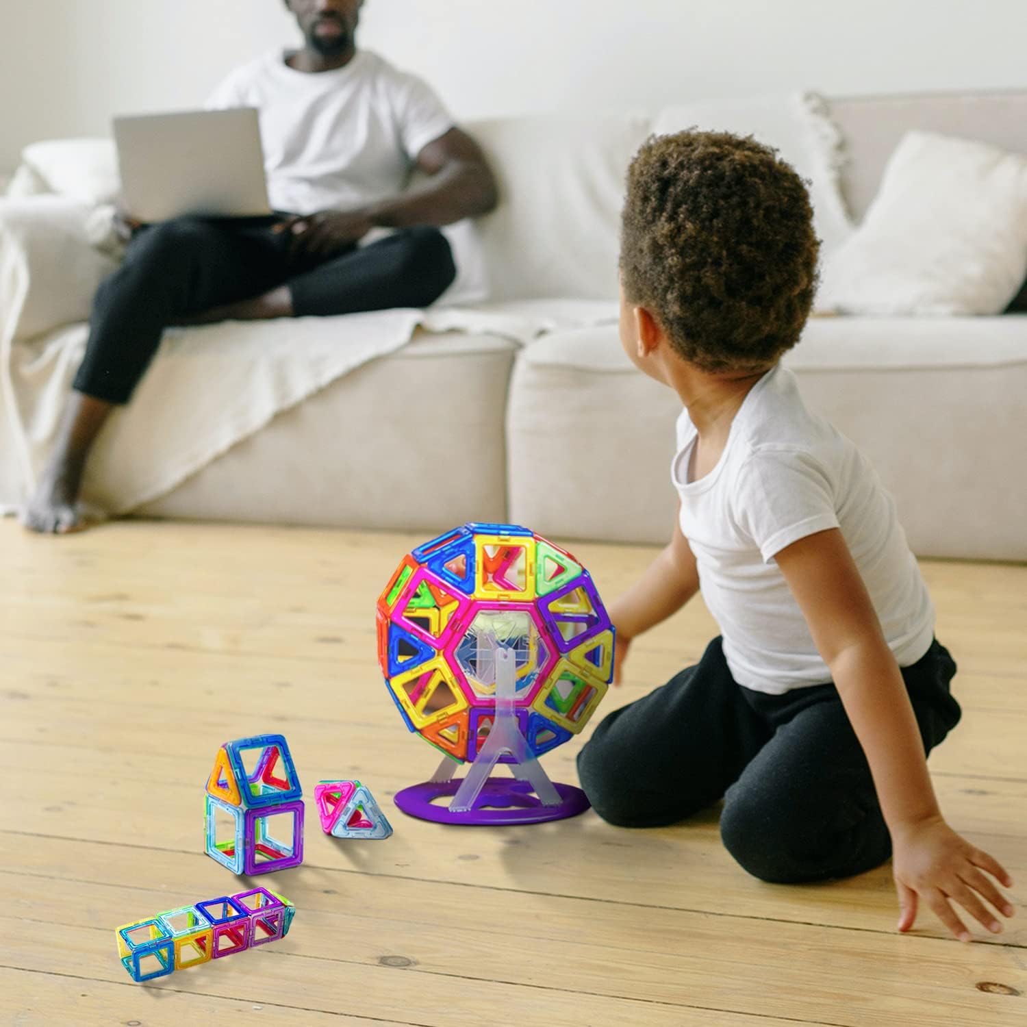 kidoola 94pc Magnetic Building Block Set - Educational STEM Toy for Kids Ages 3+ 2