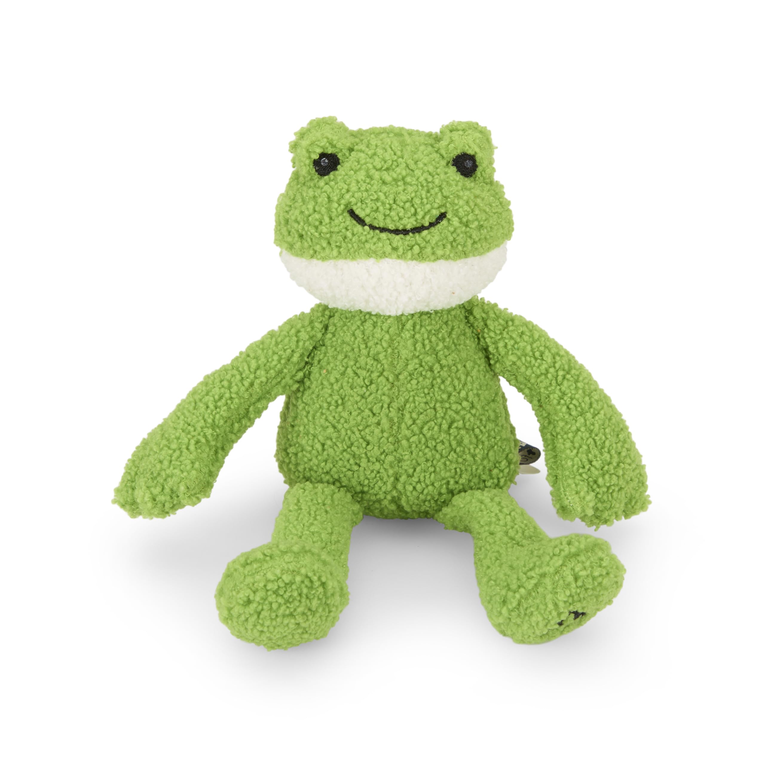 Petface Little Petface Finlay Frog Plush Dog Toy with Squeaker | Lightweight for Small Dogs | Green