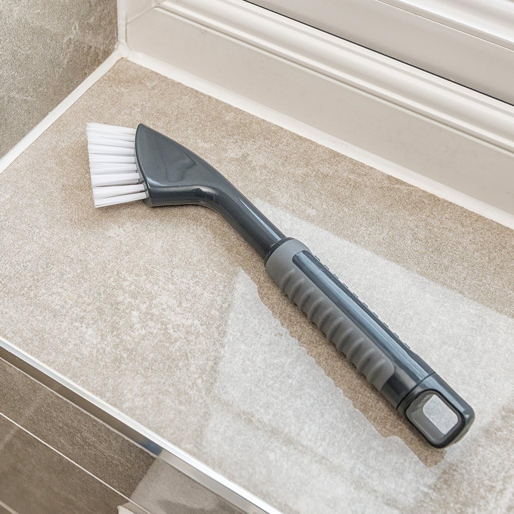 Addis ComfiGrip Tile Grout Stiff Cleaning Brush, Metallic Graphite, 2.5 x 8 x 27 cm 3