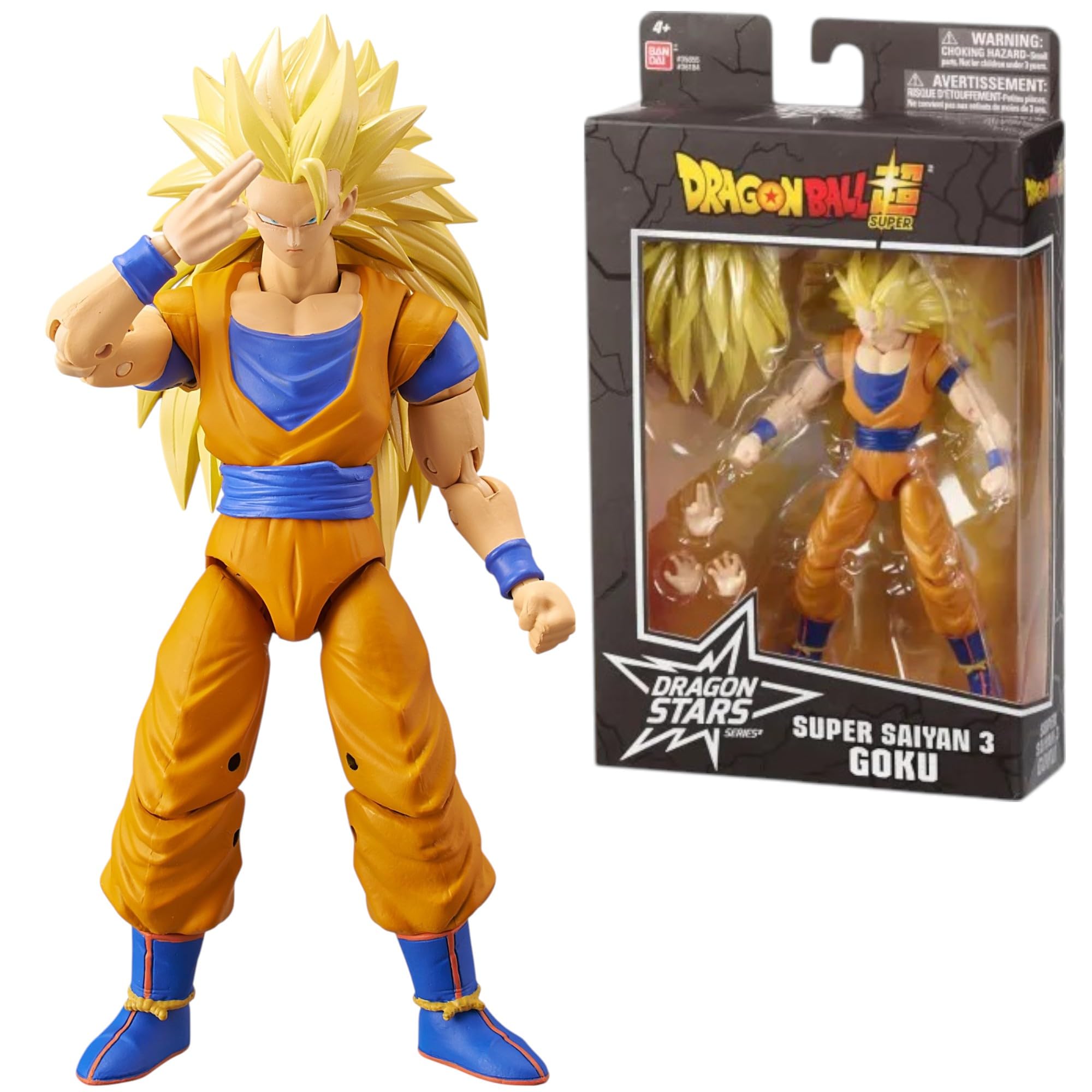 BANDAI Dragon Stars Super Saiyan 3 Goku Action Figure - 17cm Articulated Figure | Includes Extra Hands 1