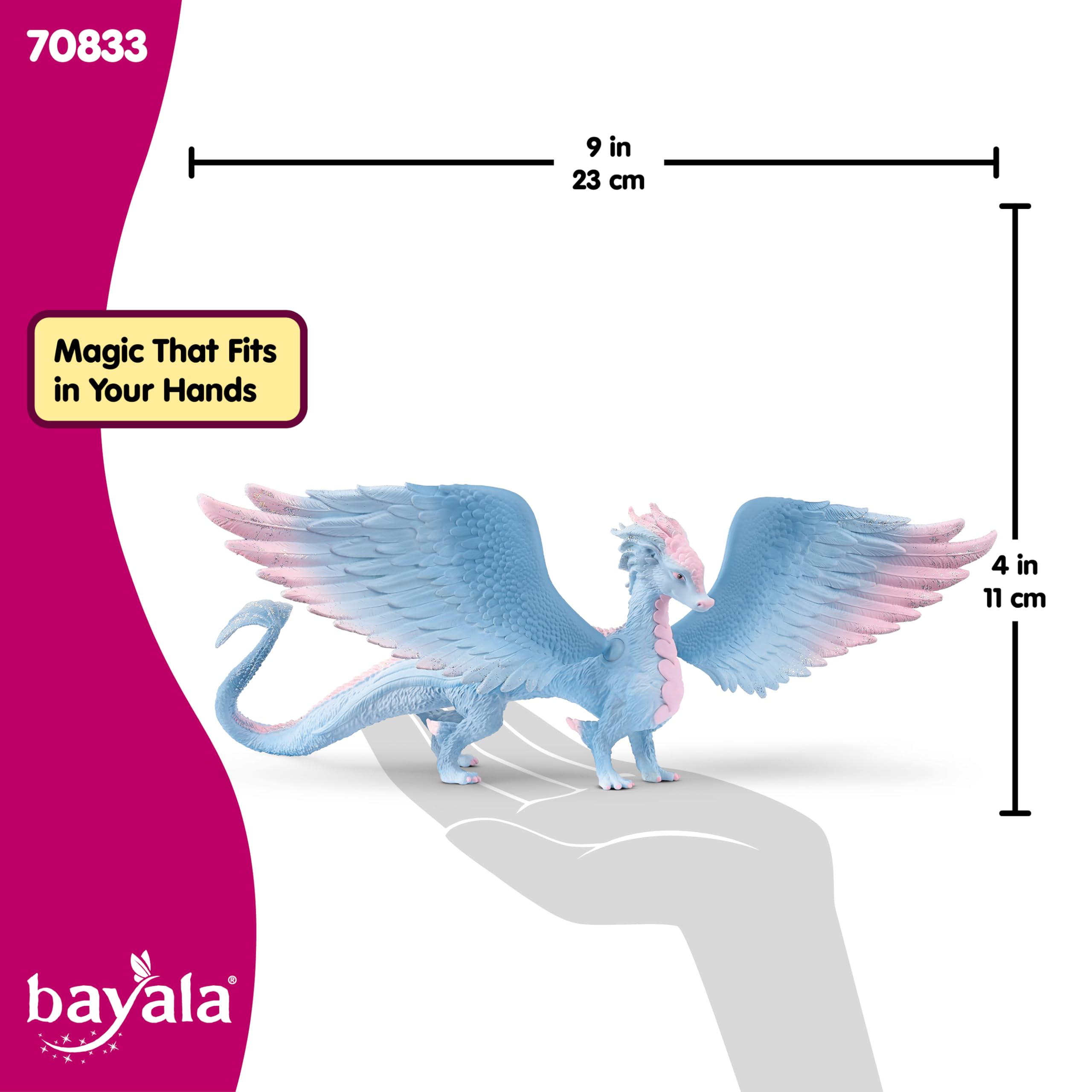Schleich Crystal Dragon Figure - Movable Wings | Blue/Pink | Ages 5+ | Model 70833 5