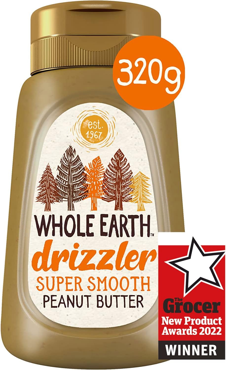 Whole Earth Drizzler Original Roasted Peanut Butter - Super Smooth Squeezy Spread