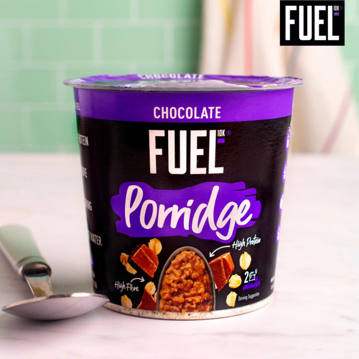 FUEL10K Chocolate High Protein Porridge Oat Cereal Pot - 8 x 70g