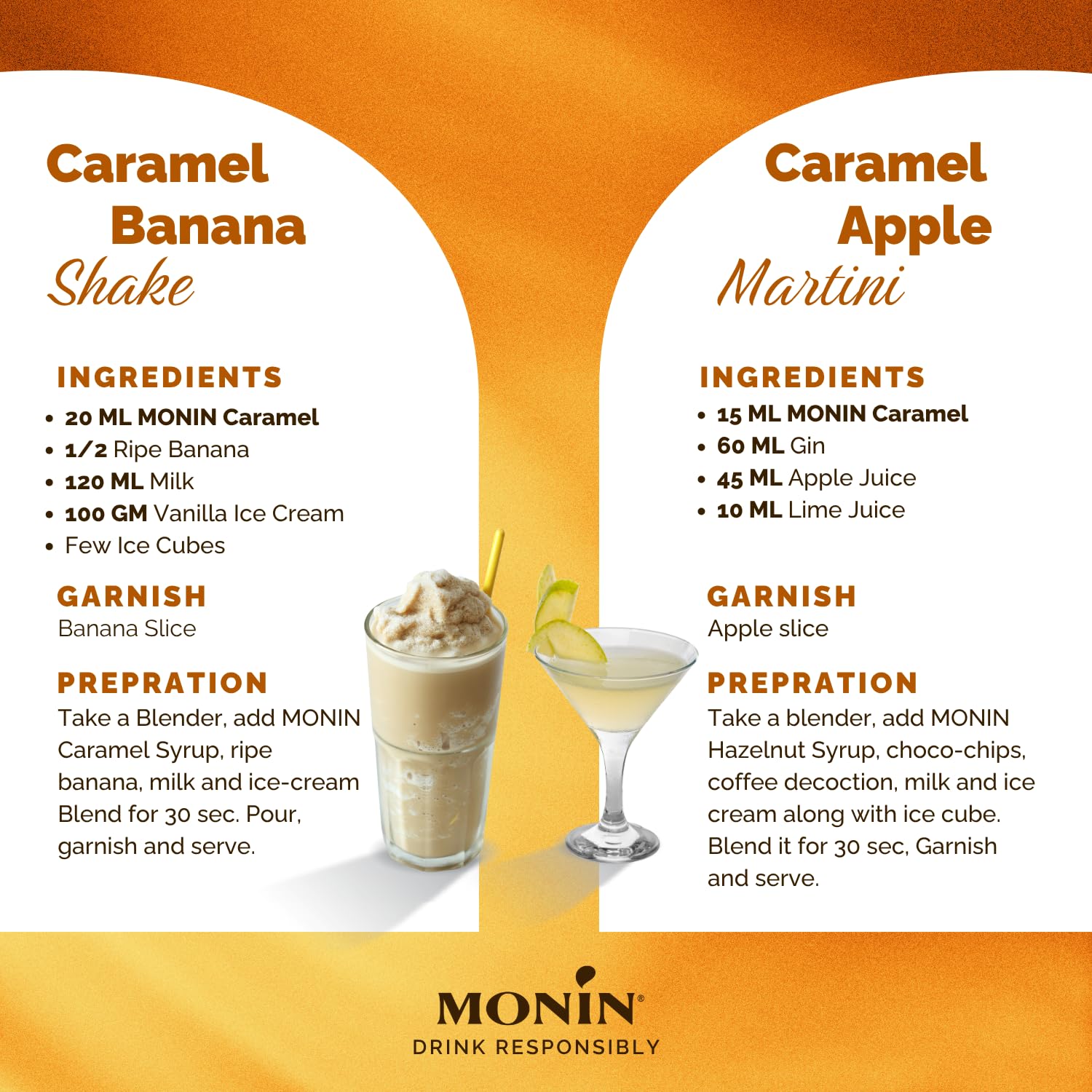 Monin Premium Caramel Syrup - 700ml Bottle | Vegan, Natural Flavours
