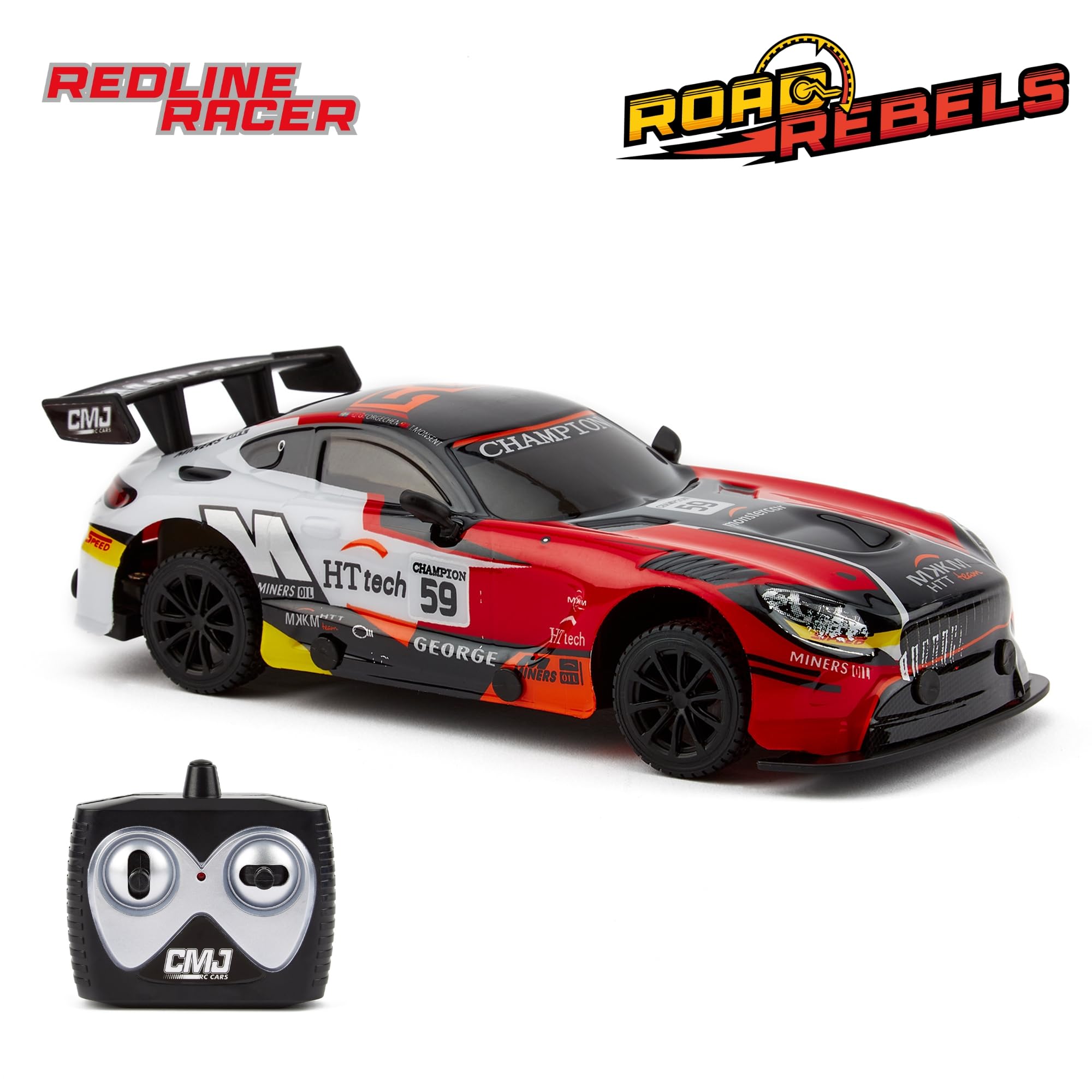 Road Rebel Redline Racer - 1:24 Scale RC Car with 2.4GHz Remote Control 3