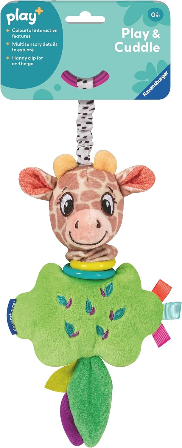 Ravensburger Play+ Cuddle & Play Giraffe - Plush Baby Toy for 0+ Months 1