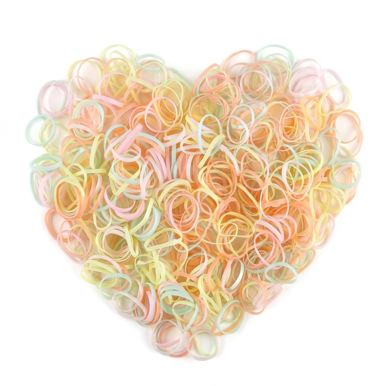 Muexoee Mini Elastic Hair Ties - 500 Pack Ice Cream Colours for All Hair Types