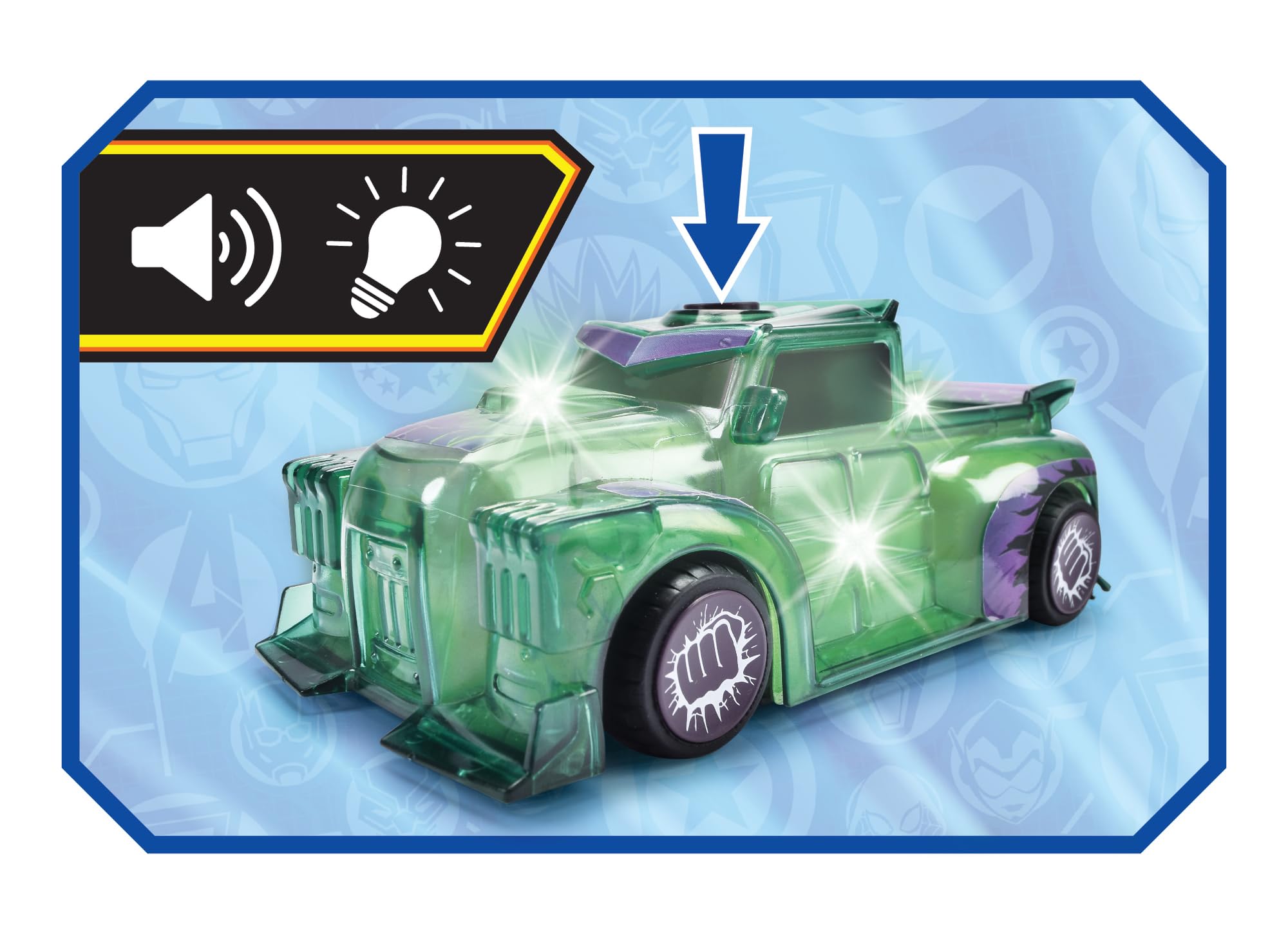 Jada Marvel Light Hero Hulk 1:32 Scale Vehicle - Light-Up & Sound Effects 2