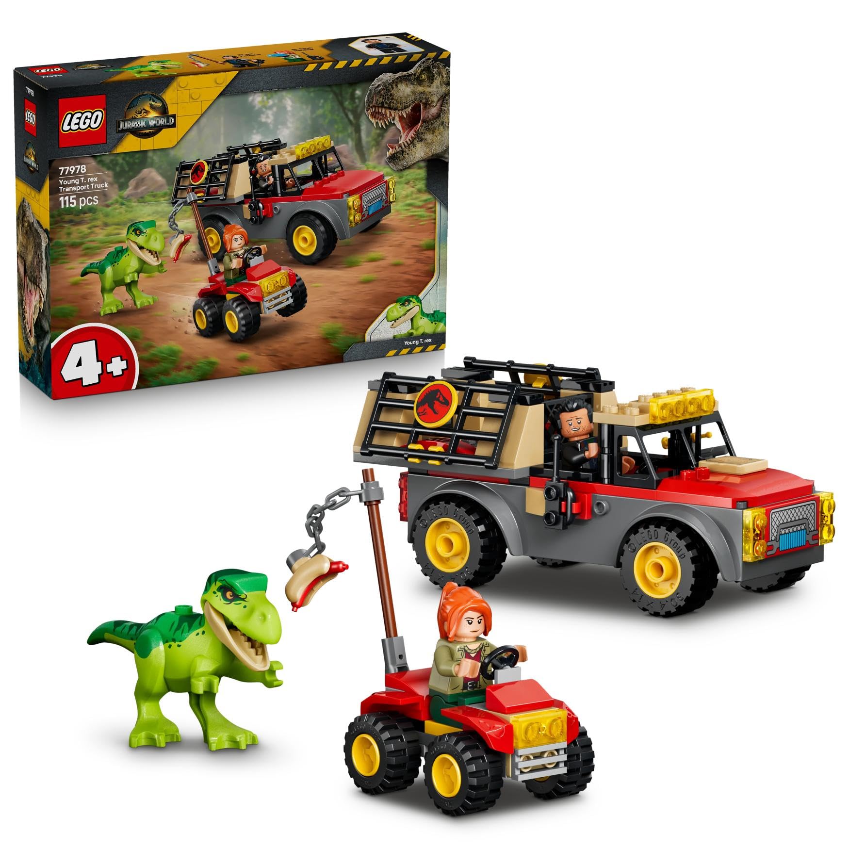 LEGO Jurassic World Young T. rex Transport Truck Building Set - Ages 4+ 1
