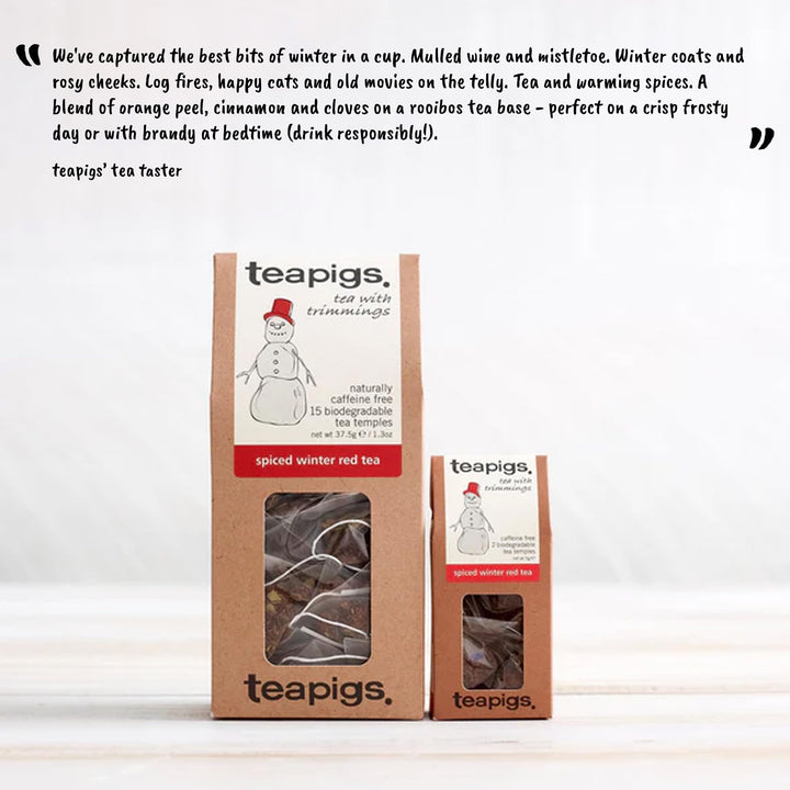 teapigs Spiced Winter Red Tea Bags - Rooibos Herbal Blend with Cinnamon, Cloves & Orange Peel
