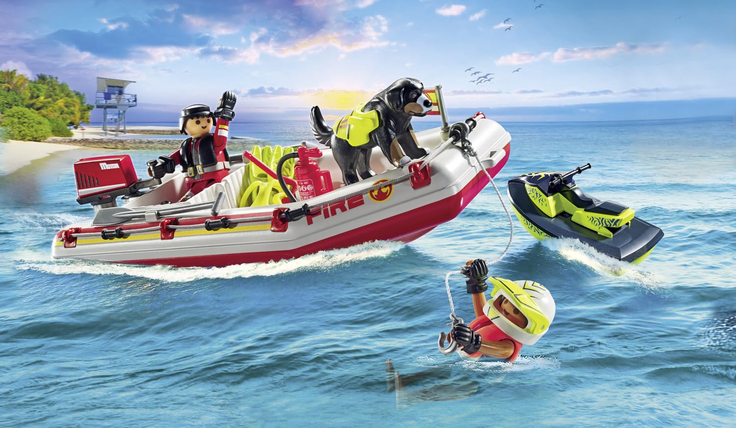 Playmobil Action Heroes Fireboat with Aqua Scooter Playset | Ages 4+ | 52 Pieces 3