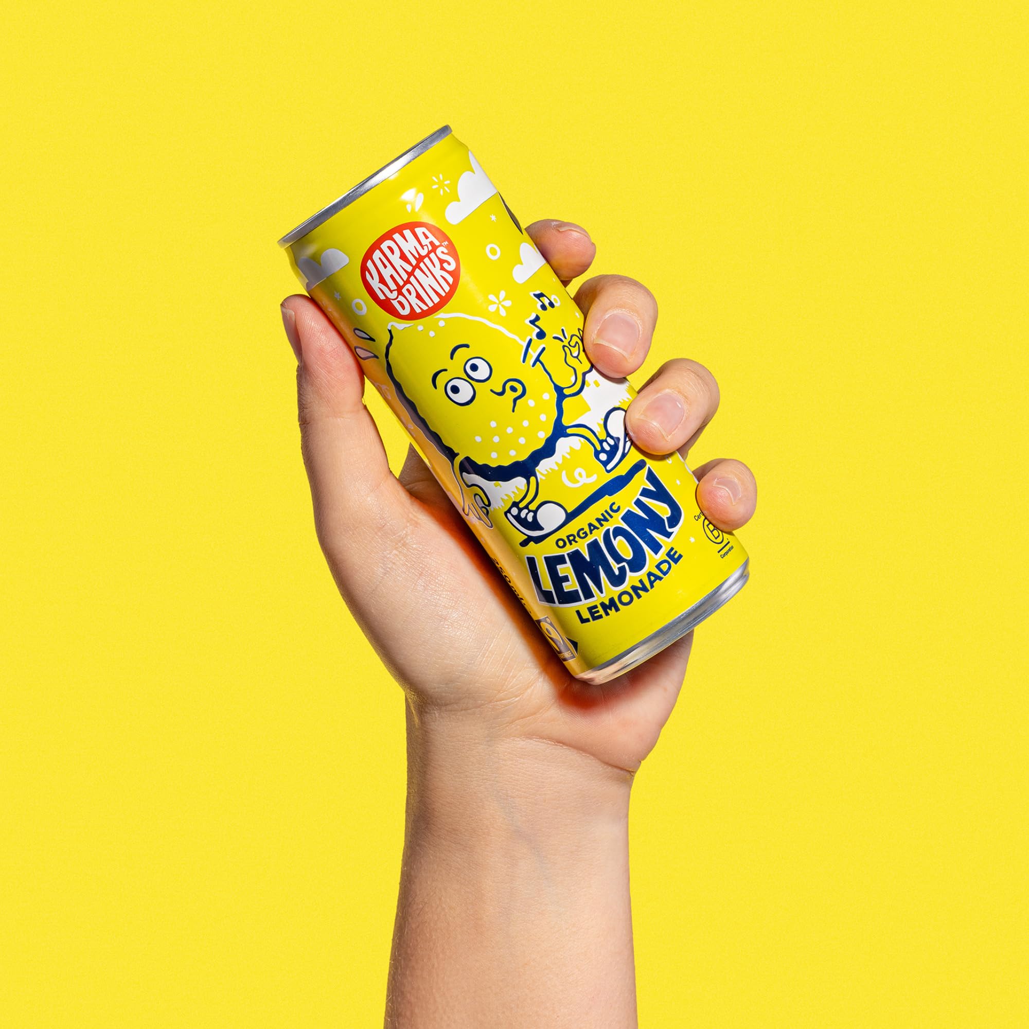 Karma Drinks Lemony Lemonade - Natural Fizzy Soft Drink (4 x 250ml Cans) 2