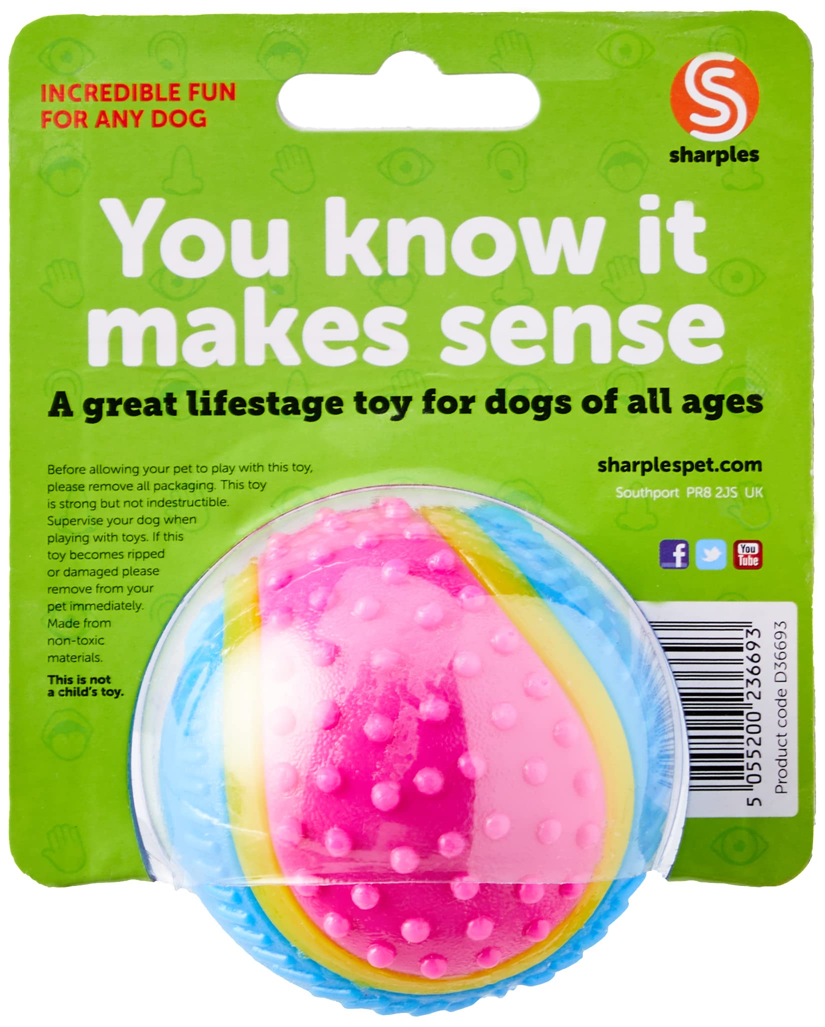 Sharples Five Senses Rubber Ball - Beef Scented, Multi-Textured, Small Size 2