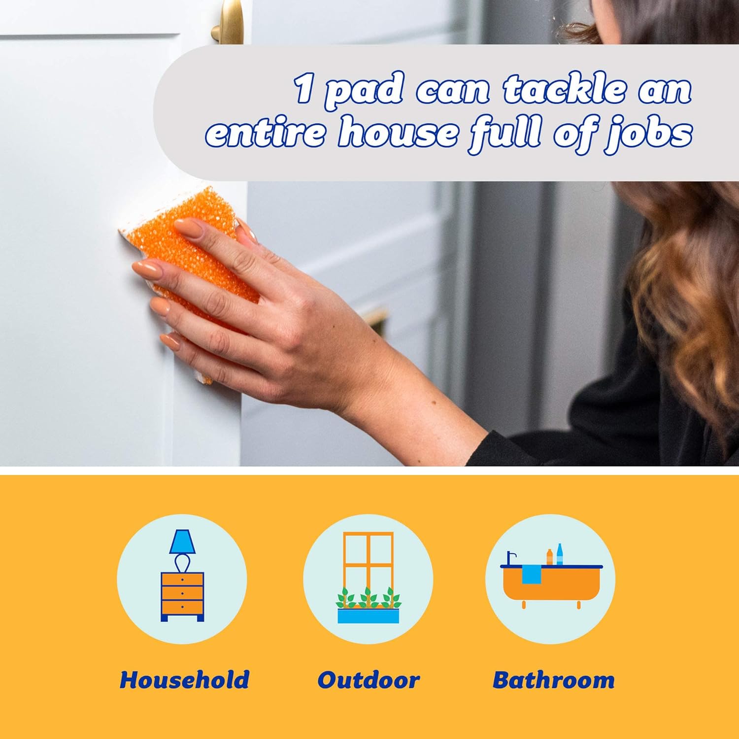 Scrub Daddy - Eraser Daddy 10x Magic Sponge Erasers, Dual-Sided Melamine Cleaning Pads 3