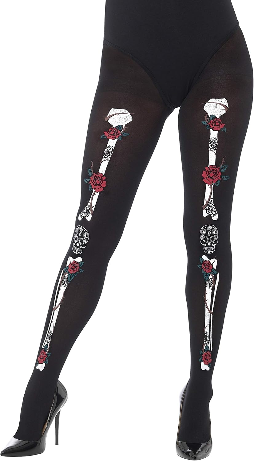 Smiffys Day of the Dead Opaque Tights 2