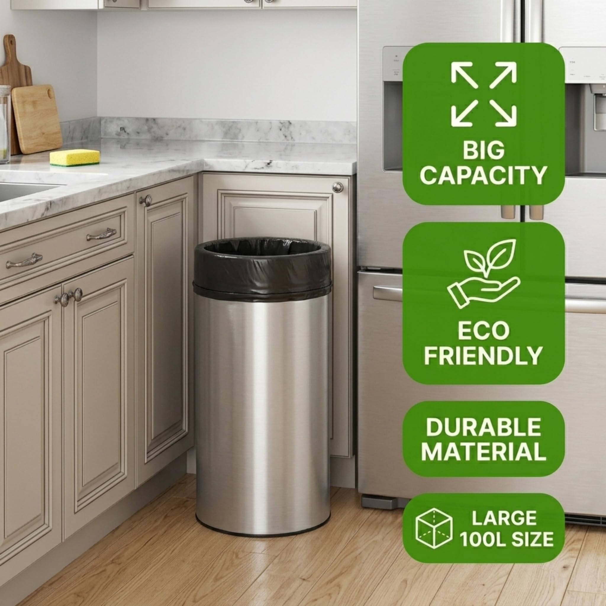 EcoBag Everyday Refuse Sacks - 50 Pack, 100 Litre Capacity, Heavy Duty, Recyclable 3