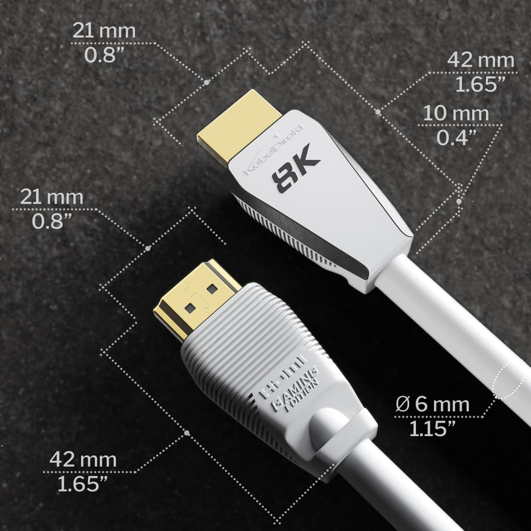 KabelDirekt 8K HDMI 2.1 Cable, Ultra High Speed Certified for PS5, Xbox Series X/S, Gaming PC, 4K/8K TV