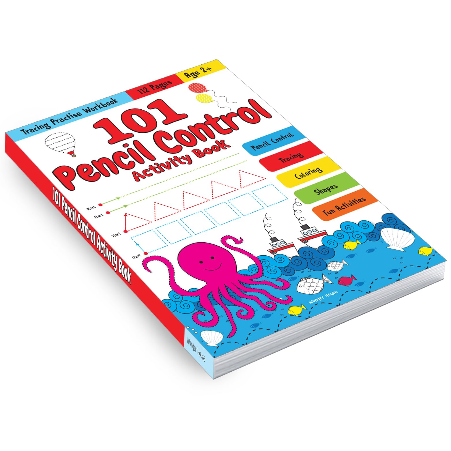 Wonder House 101 Pencil Control Activity Book - Tracing Practice for Ages 2+ 4