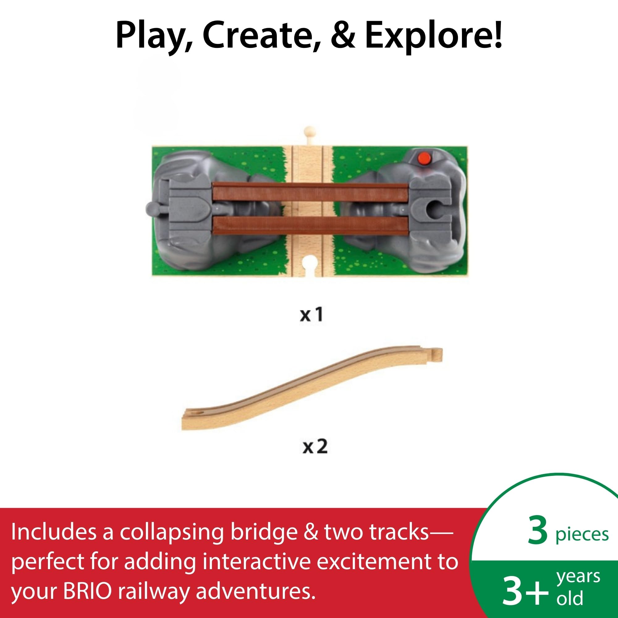 BRIO Einstürzende Eisenbahnbrücke für Kinder – Kompatibel mit BRIO Eisenbahn-Sets 6