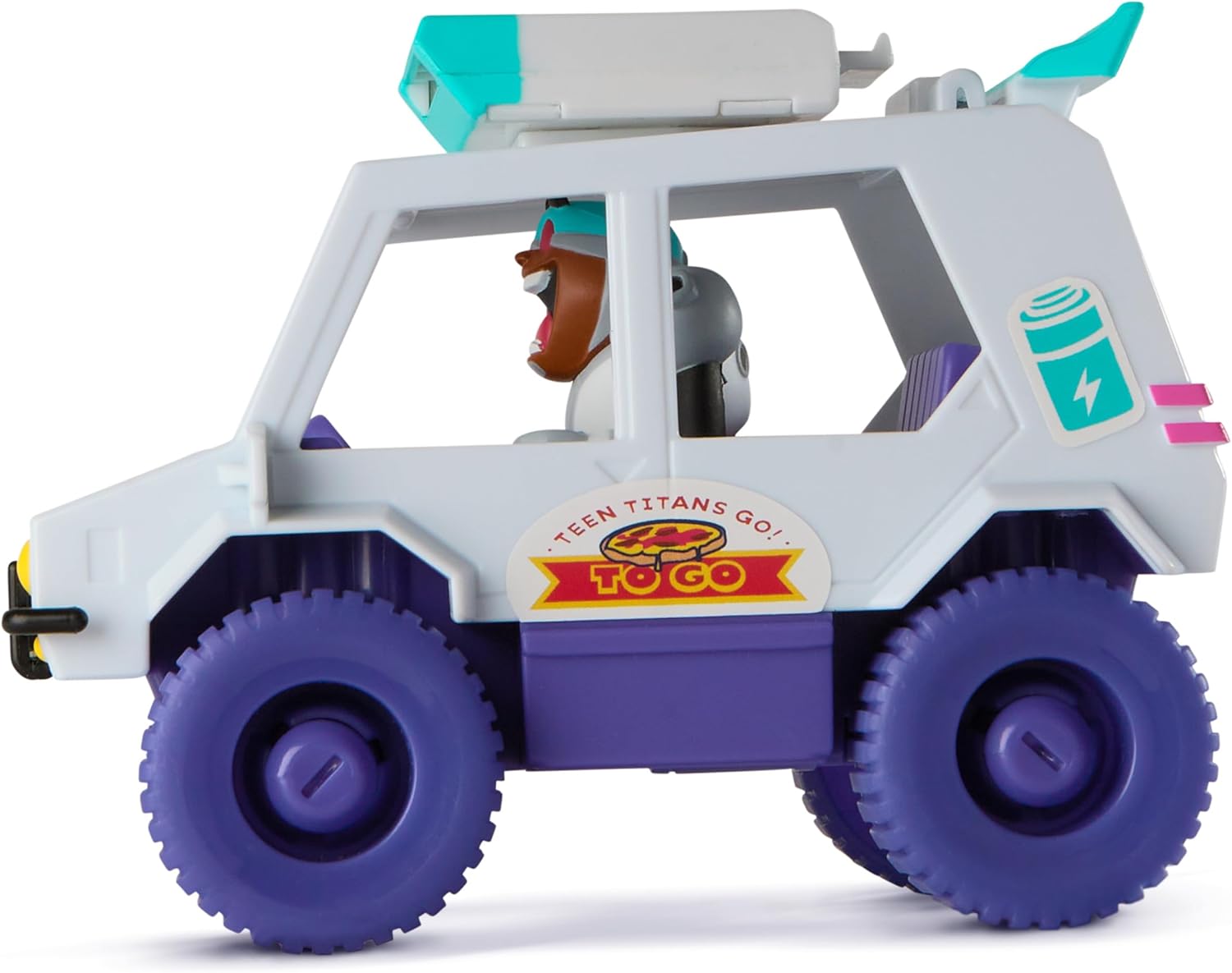 Teen Titans Go! T-Car Pizza Launcher with Cyborg Figure - Action Playset for Kids 2