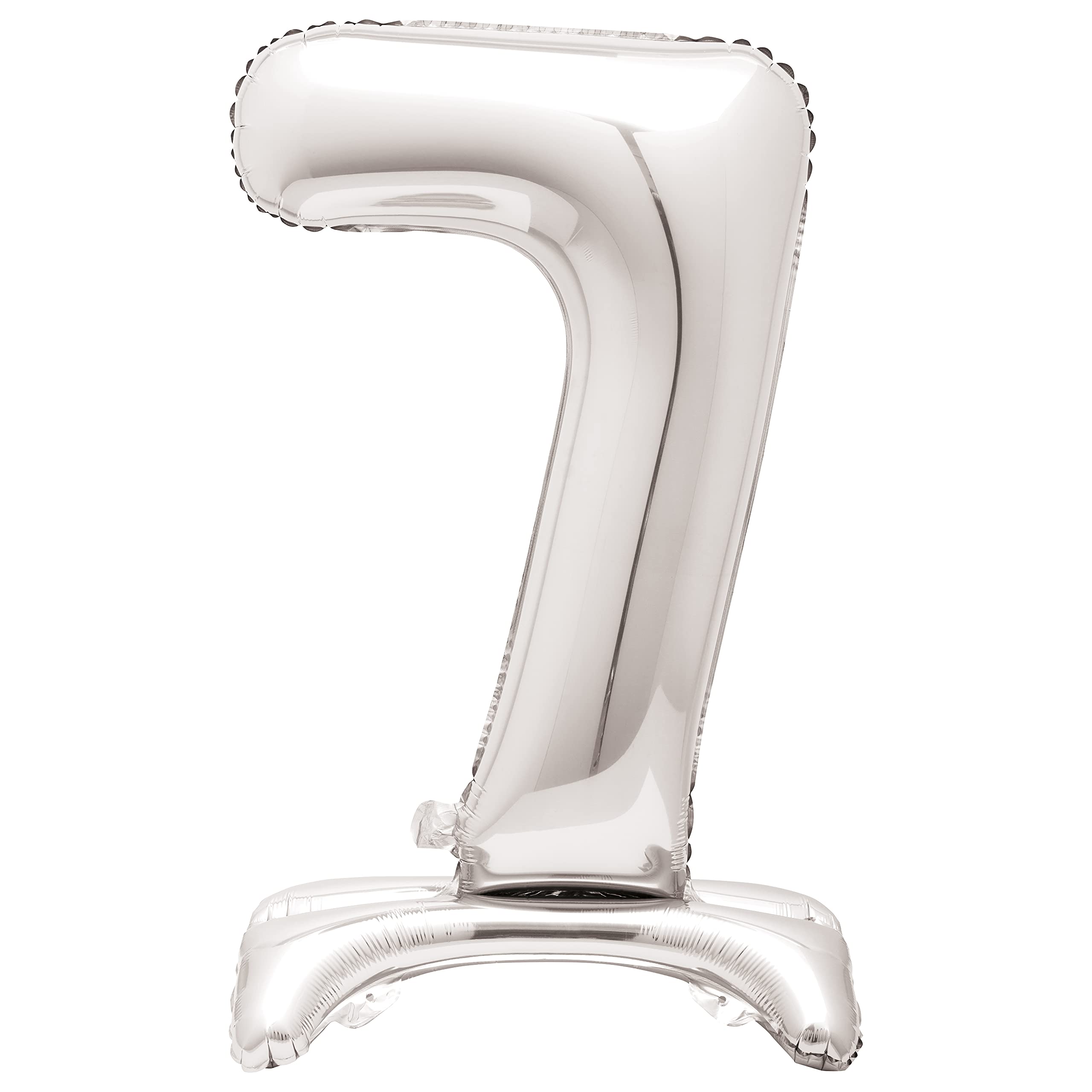 Majestic Silver Number 7 Foil Balloon - 76cm Standalone Party Decor for Milestone Celebrations 1