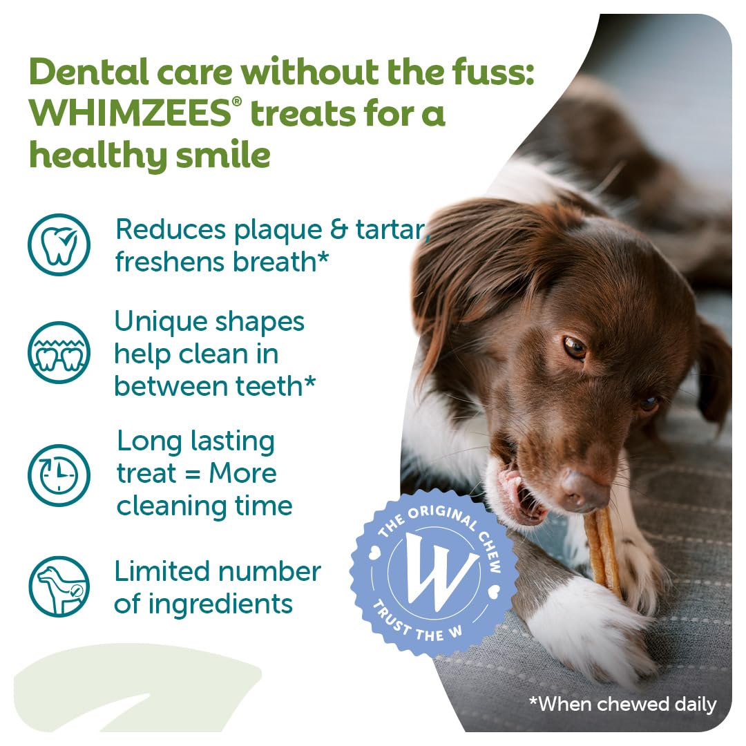 WHIMZEES Stix M Dental Sticks for Medium Dogs | 30 Pieces | Vegetarian & Grain-Free