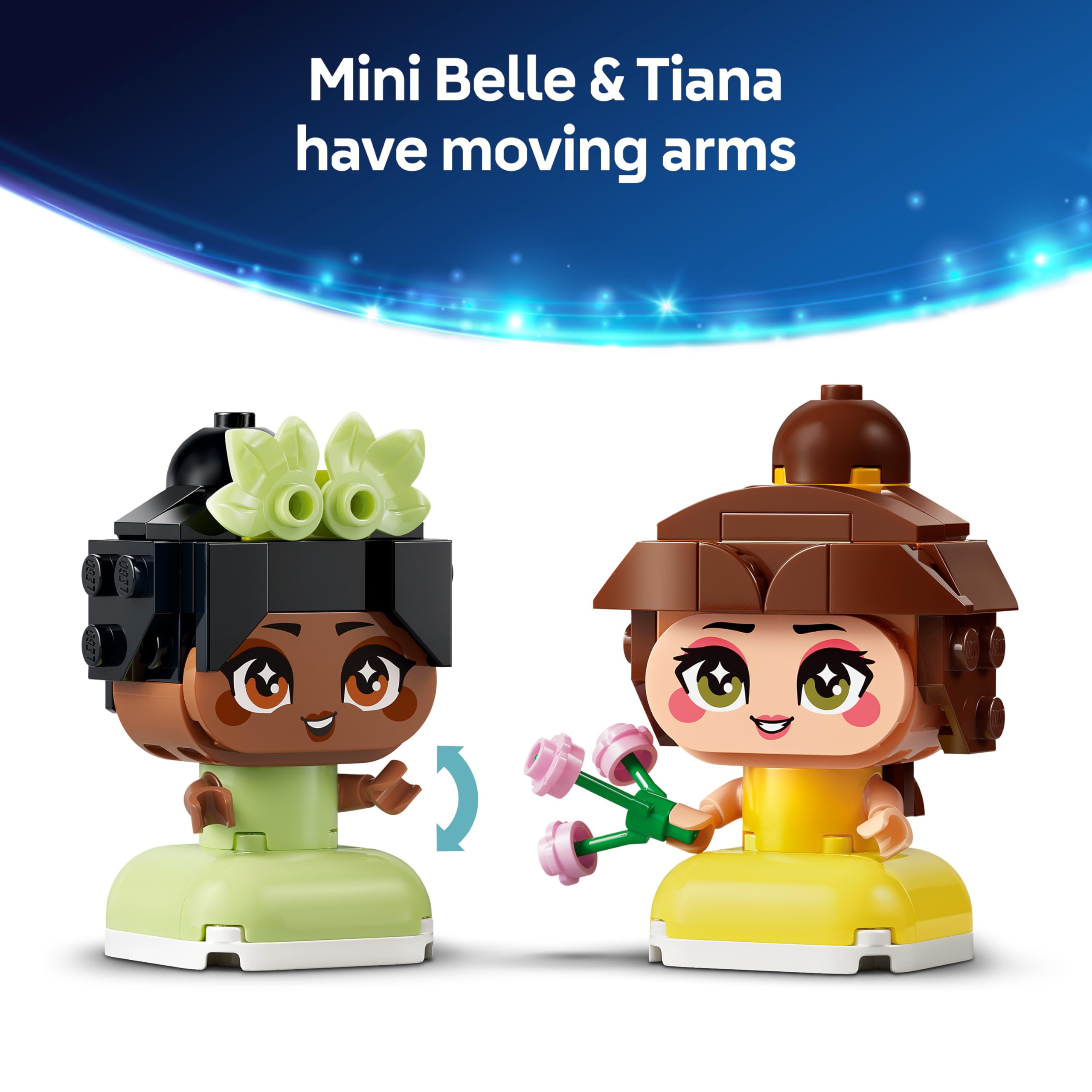 LEGO Disney Princess Mini Belle & Tiana with Castle Building Set | Ages 5+ | Model 43291 5