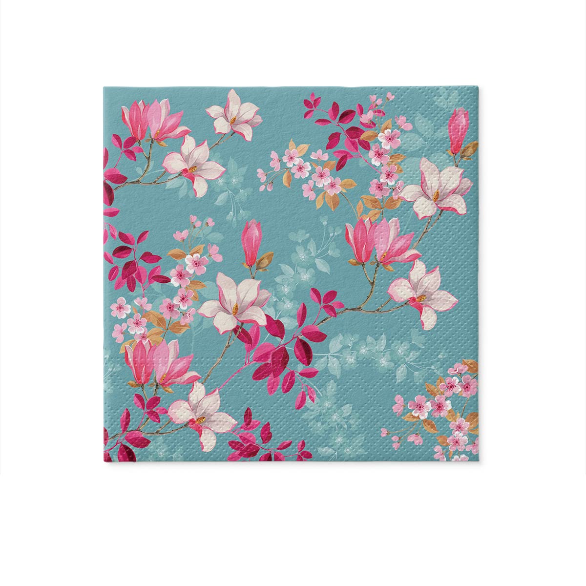 PAW Decor Collection Napkins - 3-Ply, Magnolia Pattern | 33 x 33 cm | 20 Count 3