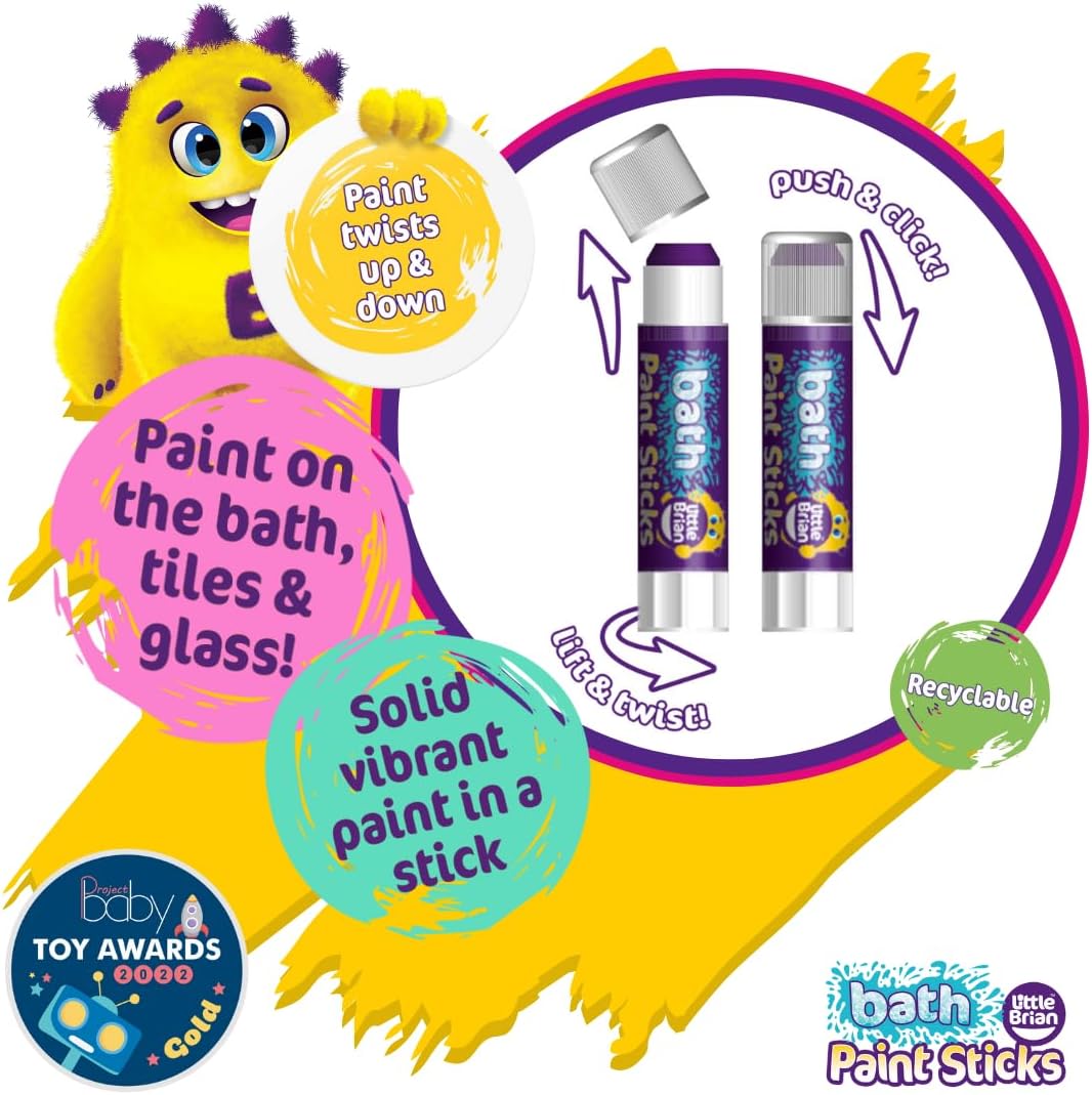 Little Brian - Bath Paint Sticks 6-Pack for Kids 5