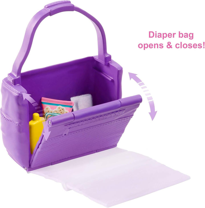 Barbie Skipper Babysitters Inc Doll and Accessories Playset - Color-Change Baby Doll for Ages 3+