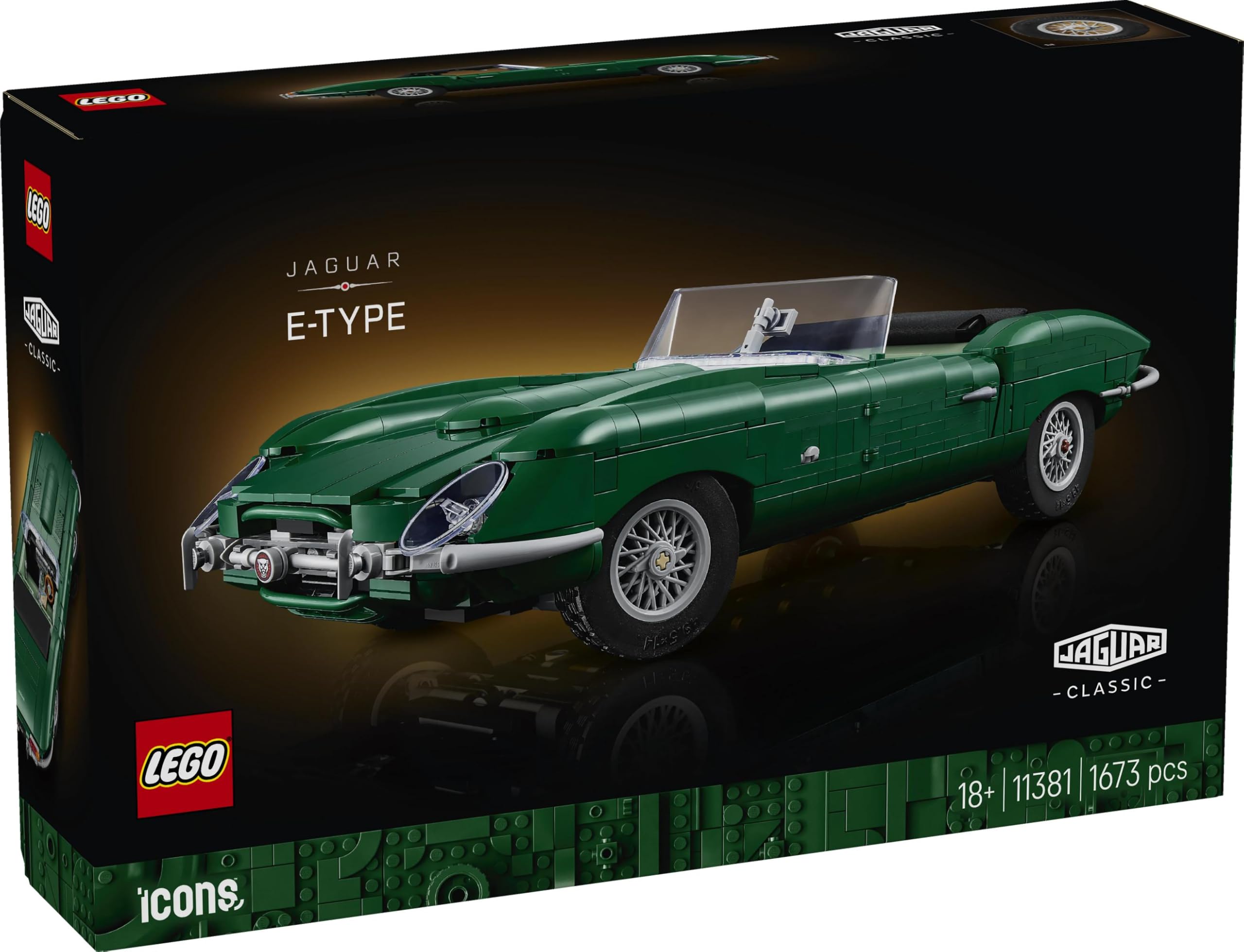 LEGO Icons Jaguar E-Type - Classic Sports Car Model Kit for Adults | 18+ Age Range | 11381 9