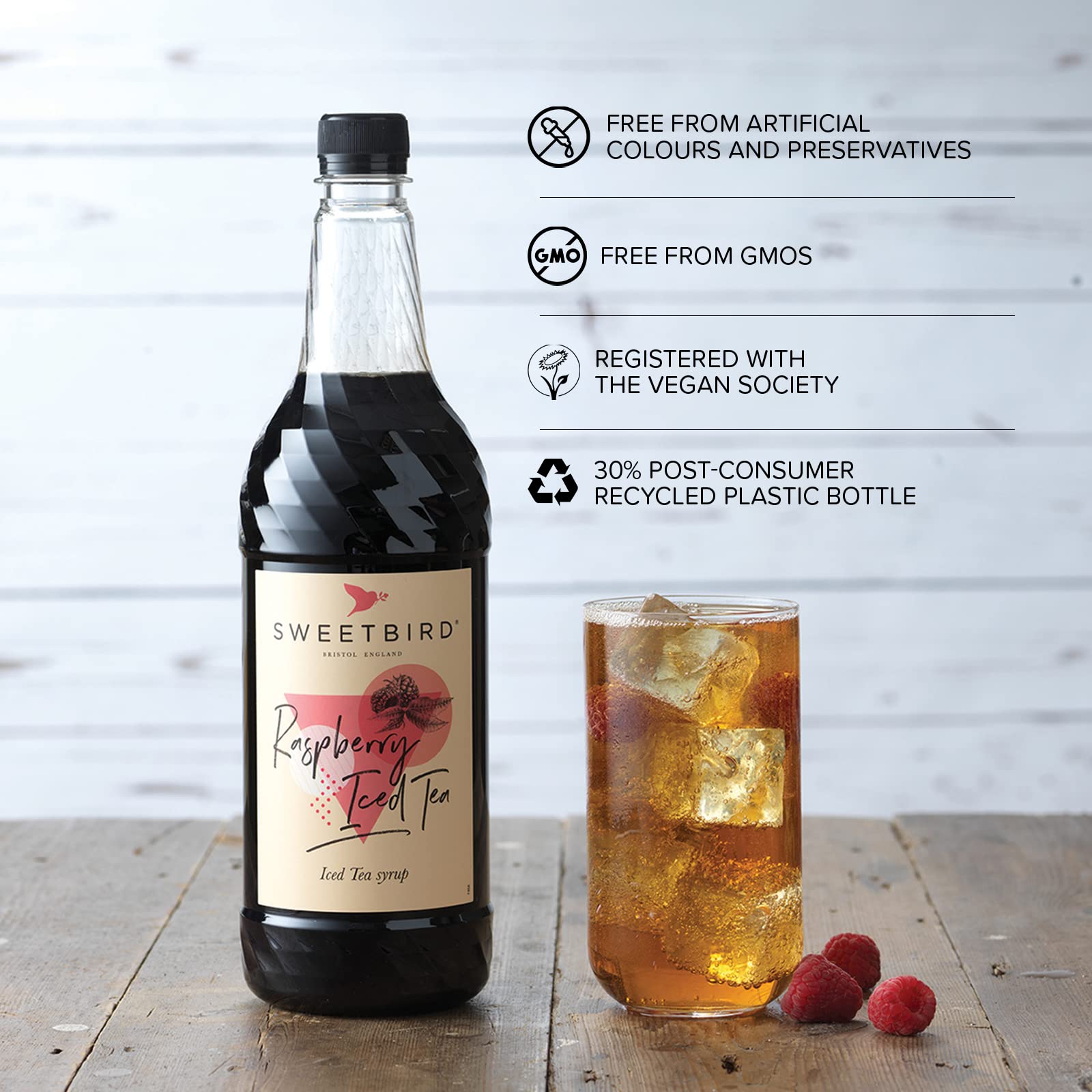Sweetbird Raspberry Iced Tea Syrup - 1 Litre | Vegan Friendly | Makes 41 Drinks 3