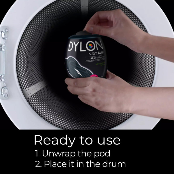 DYLON - Washing Machine Fabric Dye Pod for Clothes & Soft Furnishings, 350g – Navy Blue