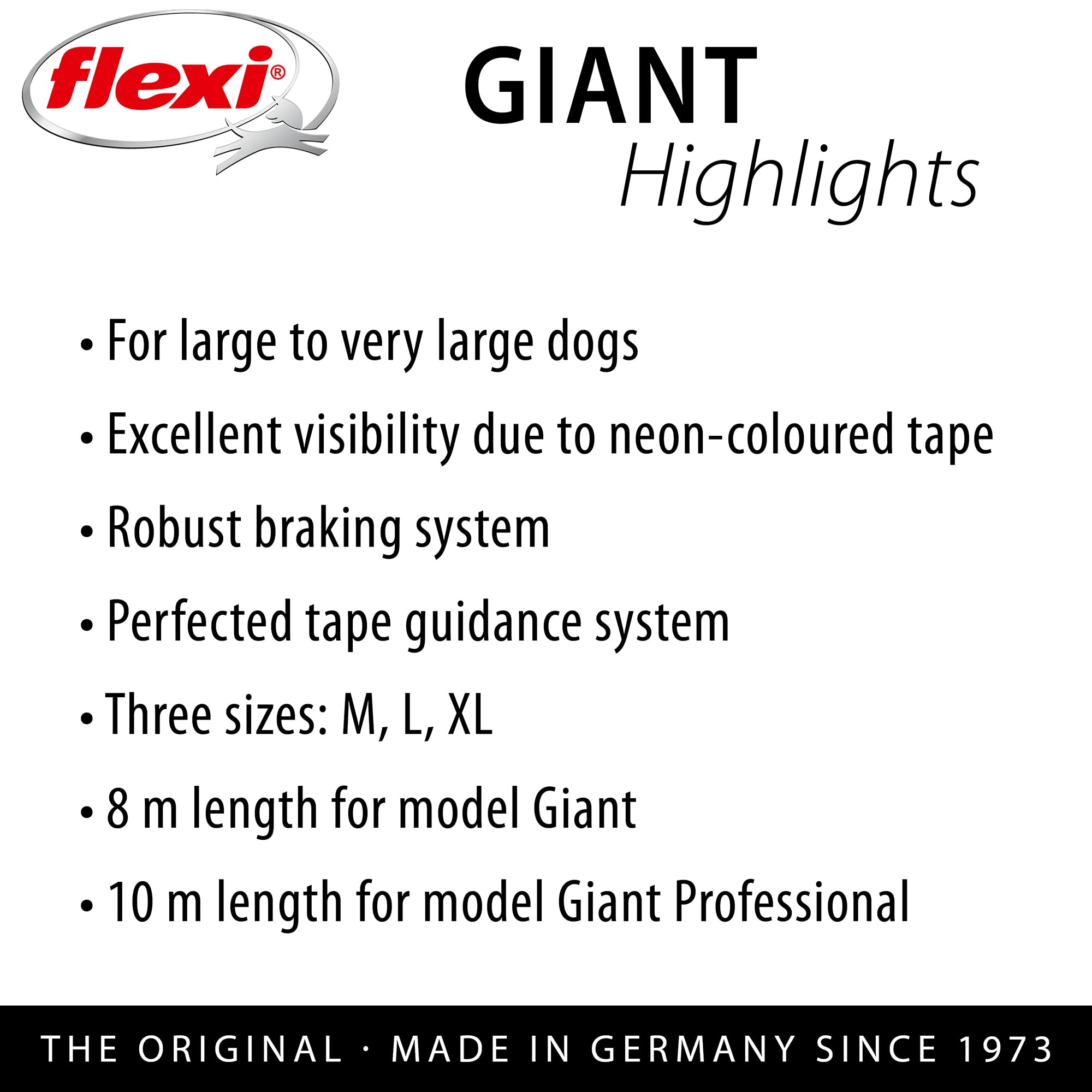 flexi Giant Professional L Retractable Dog Lead - 10m Tape, Up to 50kg | Black/Neon Yellow 9