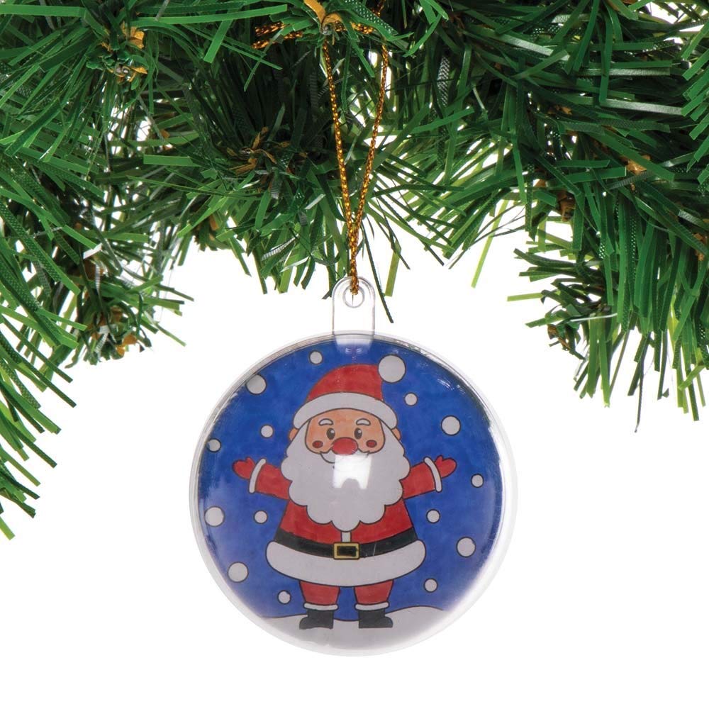 Baker Ross Christmas Colour in Baubles Craft Kit – Pack of 8 Festive Decorations with Pre-Printed Inserts 7