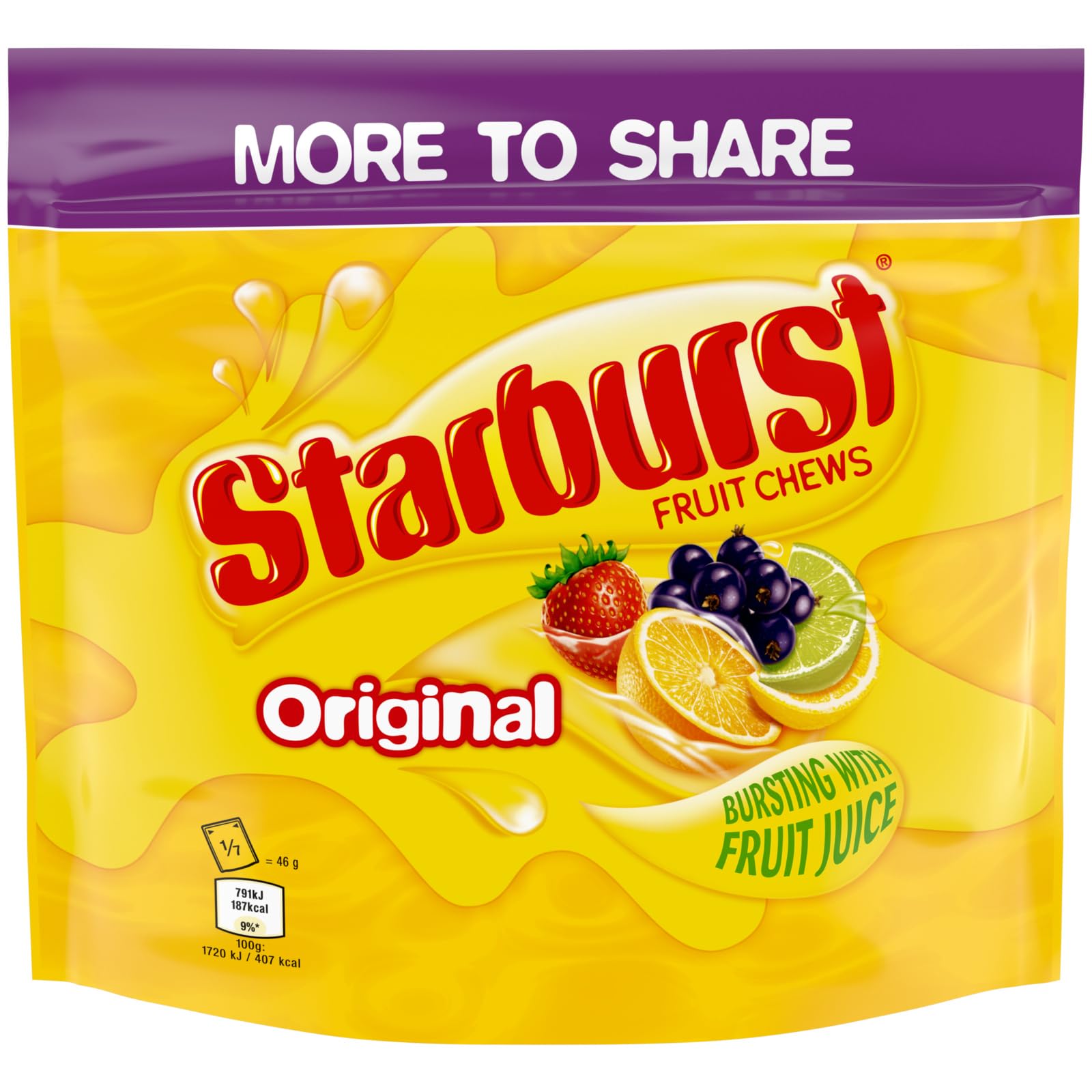 Starburst Original Fruit Chews Süßigkeiten Beutel 322g
