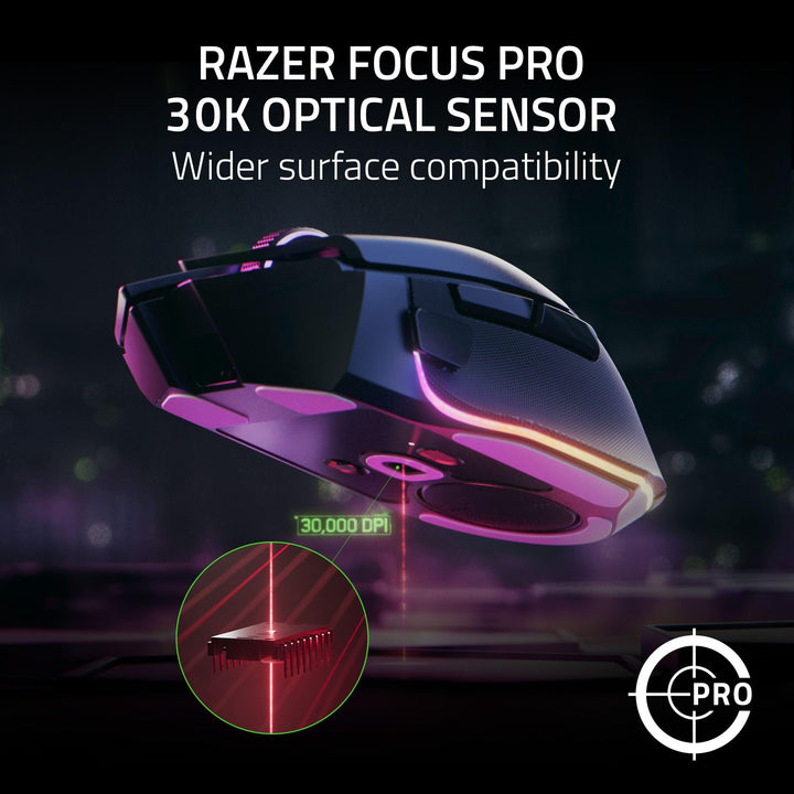 Razer Basilisk V3 Pro - Wireless Gaming Mouse with HyperScroll Tilt Wheel, 30K Sensor, RGB Lighting