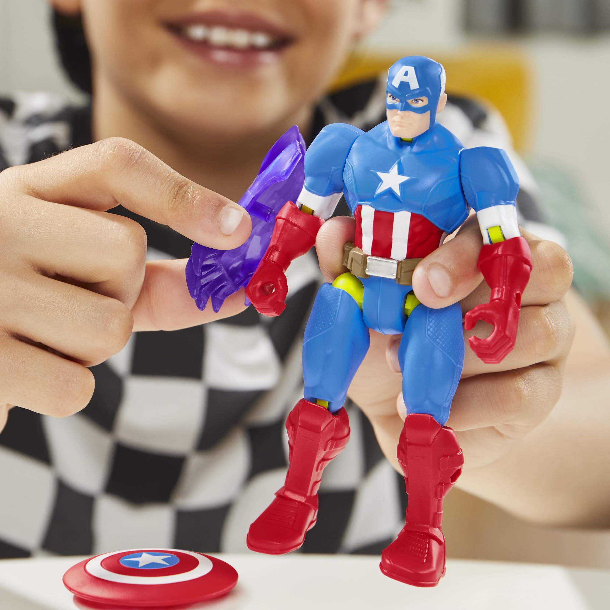 Marvel MixMashers Captain America Action Figure - Interchangeable Parts | 12 cm Size 5