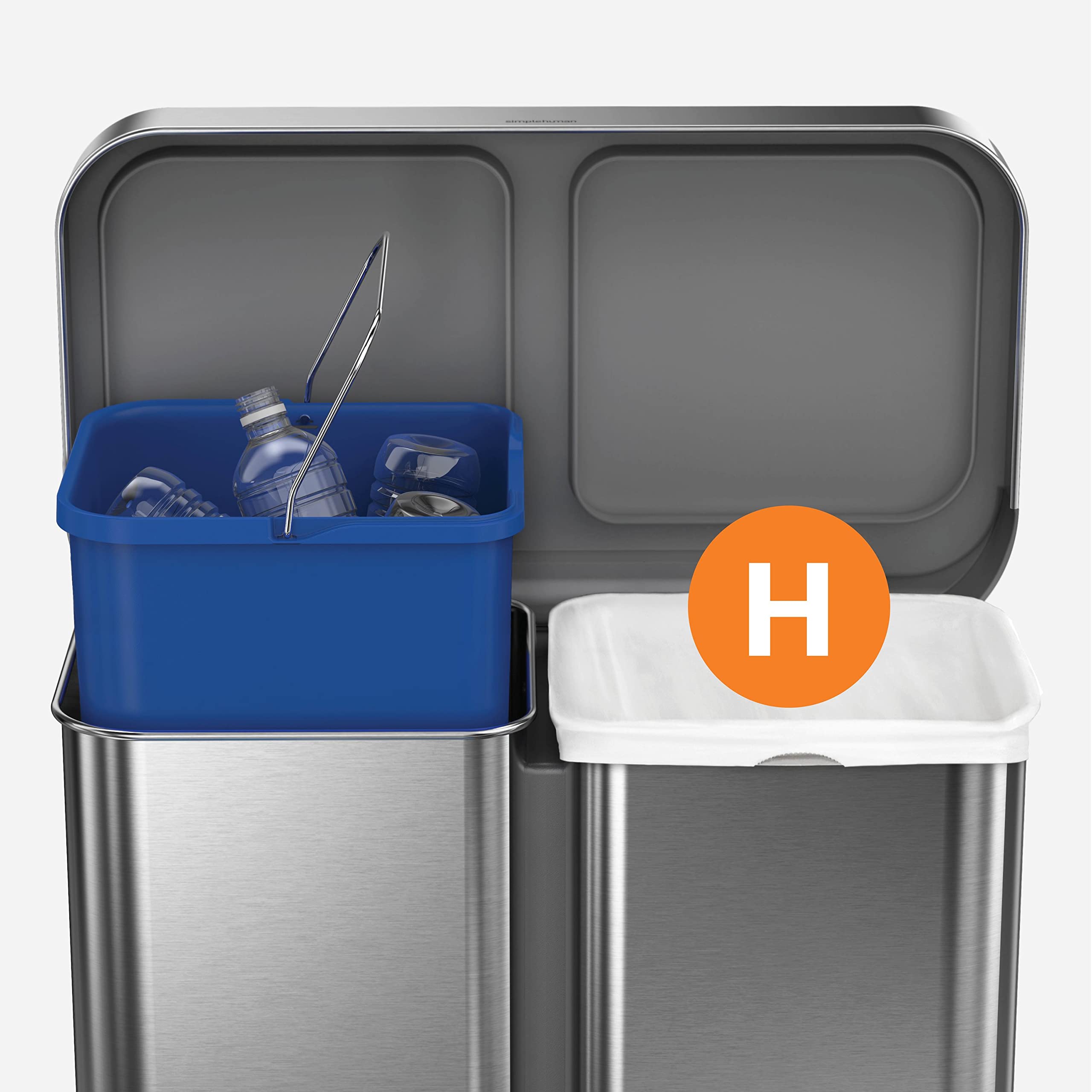 simplehuman Code H Bin Liners - 60 Count Custom Fit Bags | 50% Recycled Plastic 4