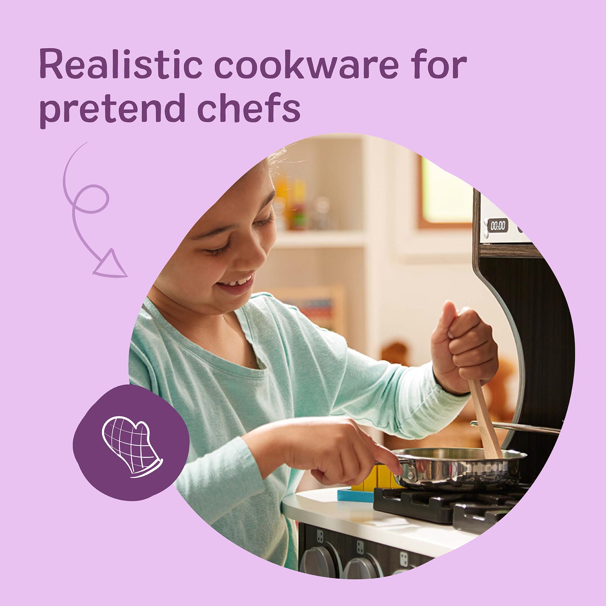 Melissa & Doug Stainless Steel Pots and Pans Pretend Play Kitchen Set - 8 Pcs | Ages 3+ 7